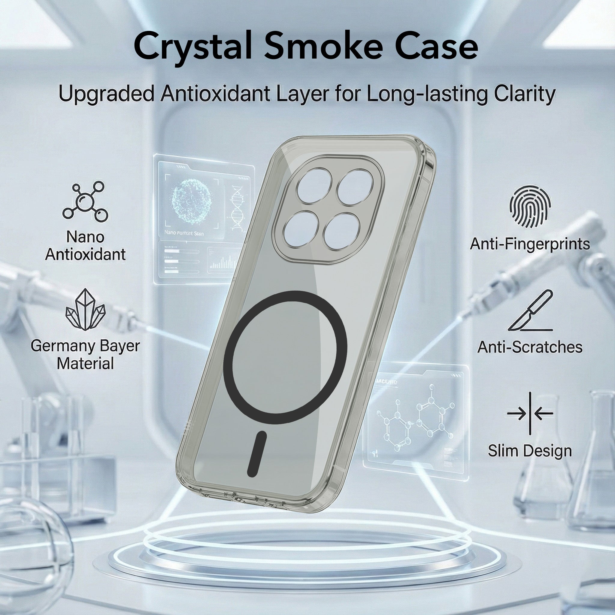 For Xiaomi Redmi Note 15 Pro 5G Back Cover Shockproof Crystal-Clear (MagSafe Wireless Support | Drop & Camera Protection | Hard Polycarbonate)