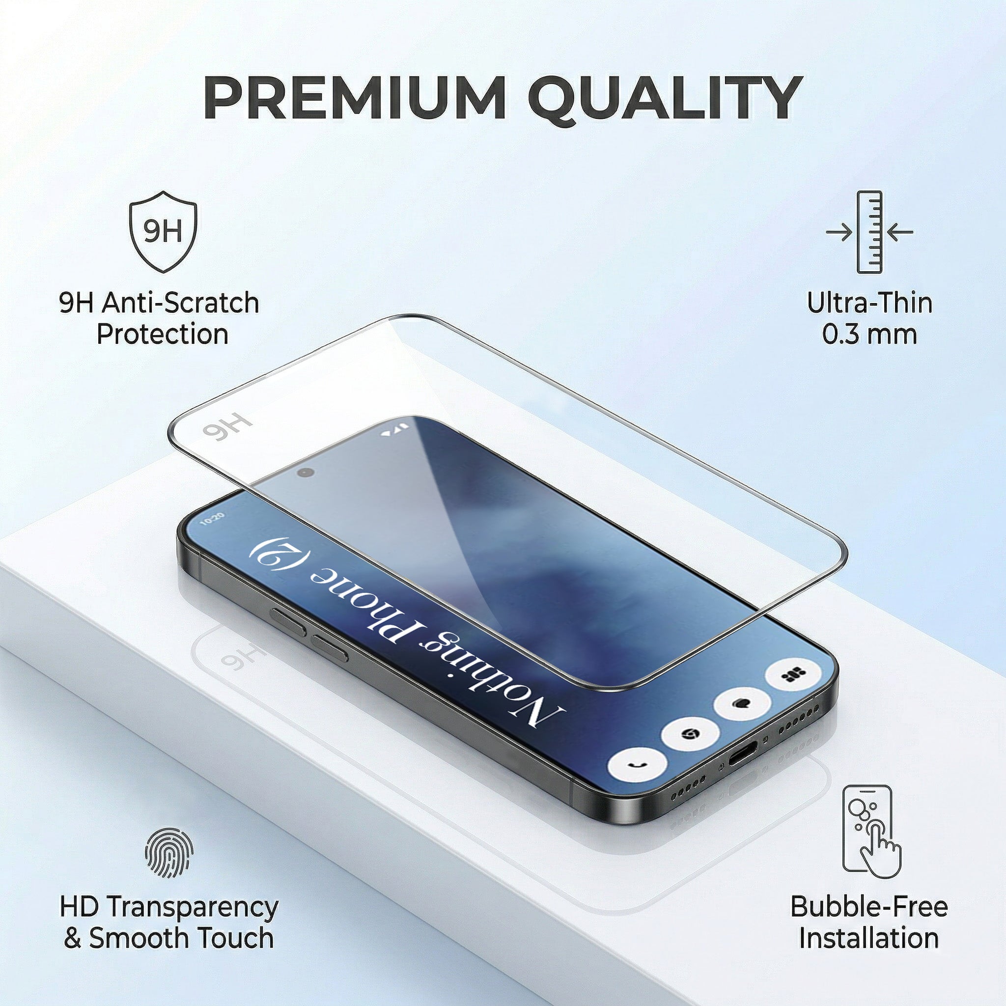 For Nothing Phone 2 Combo (Textured Grip Design | Micro-Fiber Cloth Inside | Oleophobic Coating Screen Glass)