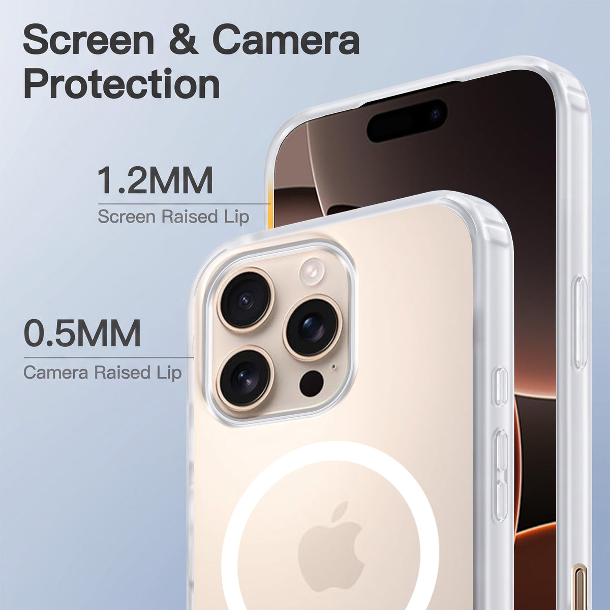 For Apple iPhone 16 Pro Matte Finish Back Case Cover (MagSafe Compatible | Translucent Soft Touch | Slim and Unbreakable)