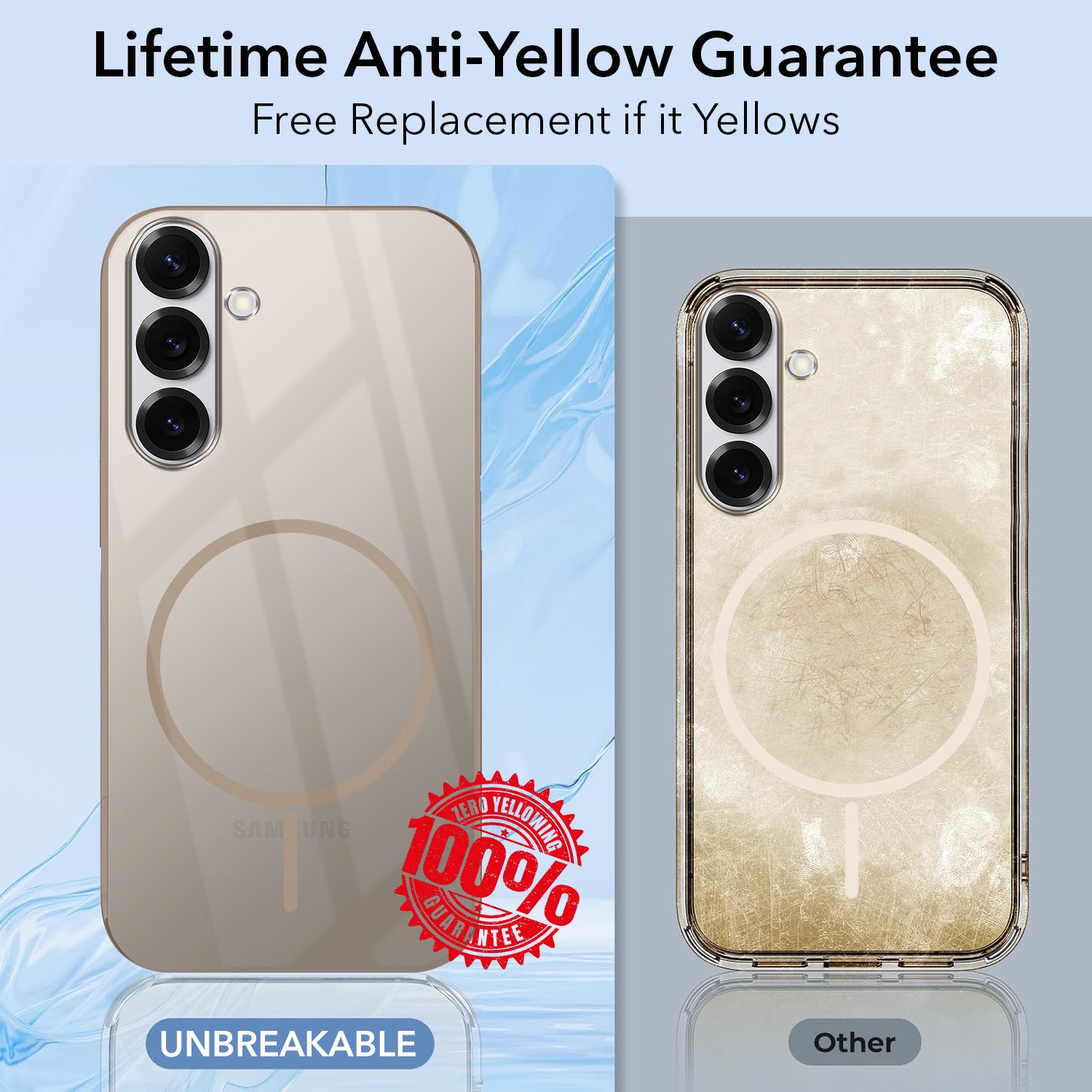 For Samsung Galaxy S25 Plus Back Cover Case Crystal Anti Yellow(MagSafe Wireless Charging Support |Camera Protection Bump)