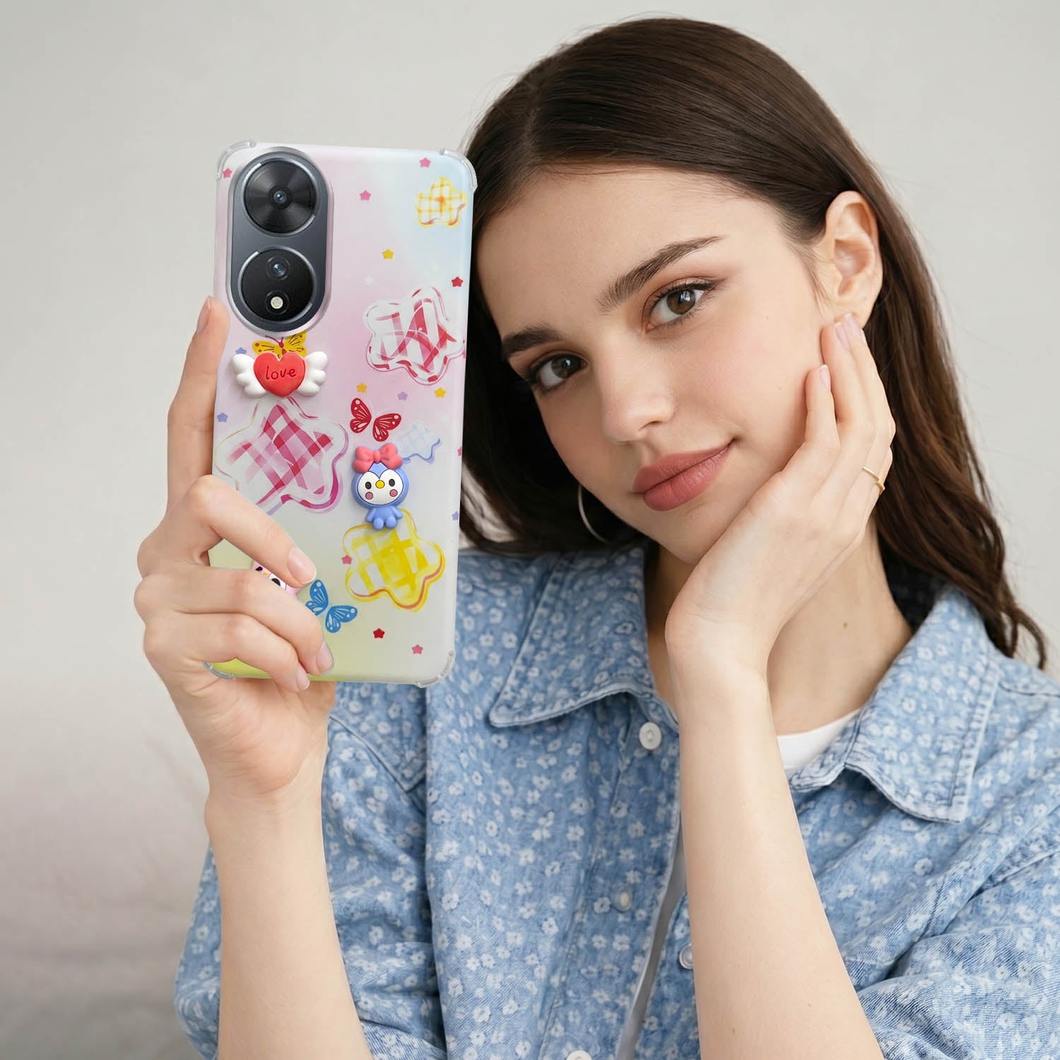 For Vivo T2 Back Cover Case (3D Cute Cartoons | Hard Back Side Soft | Matte Premium Finish | HD Printing)