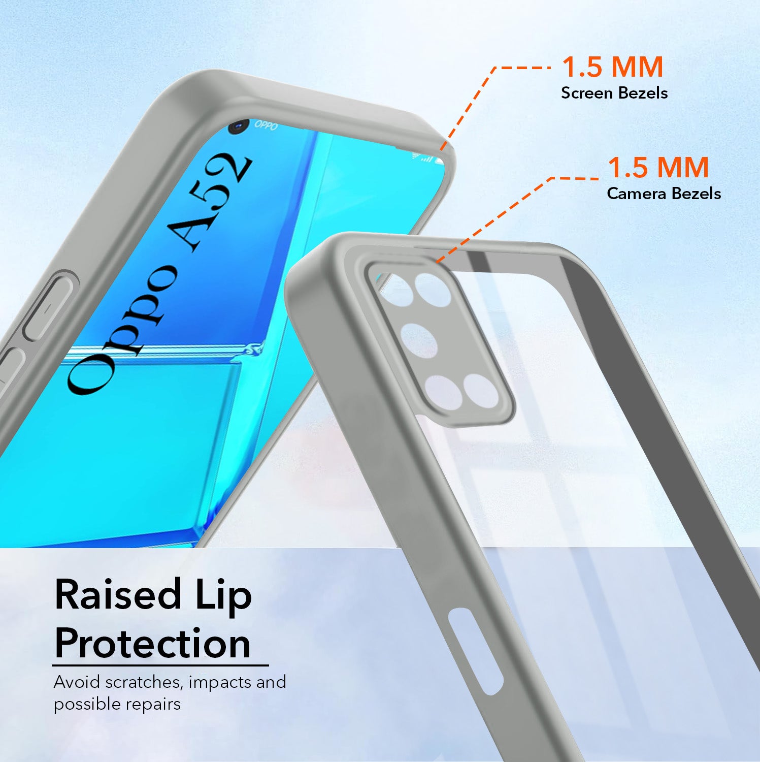 For Oppo A52 Back Cover Case Ultra-Hybrid (Lifetime Anti Yellow | Anti Scratch | Crystal Clear Shockproof)