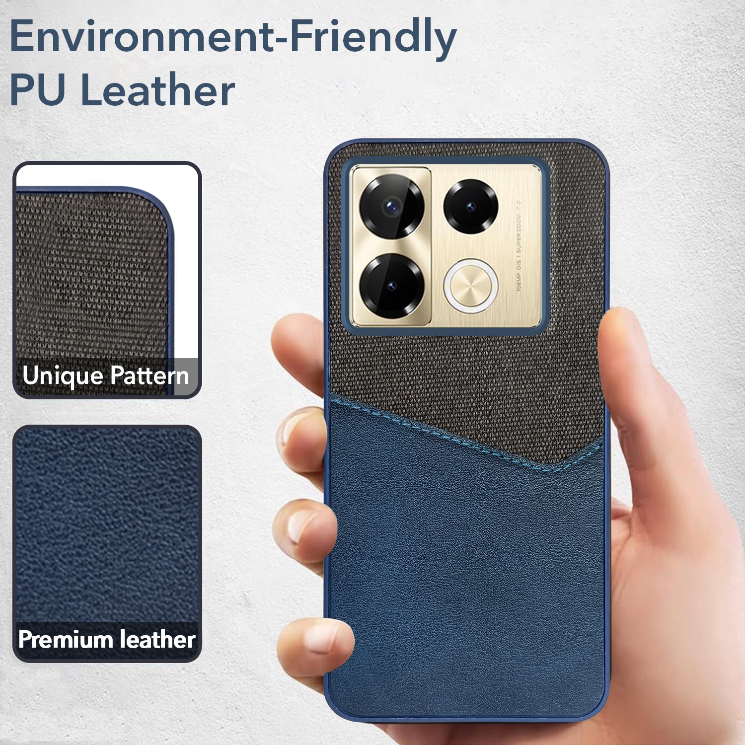 For Infinix Note 40 Pro 5G | Infinix Note 40 Pro Plus Back Cover Case (Dual PU Leather Stitch | Professional Minimalist | Soft and Flexible)