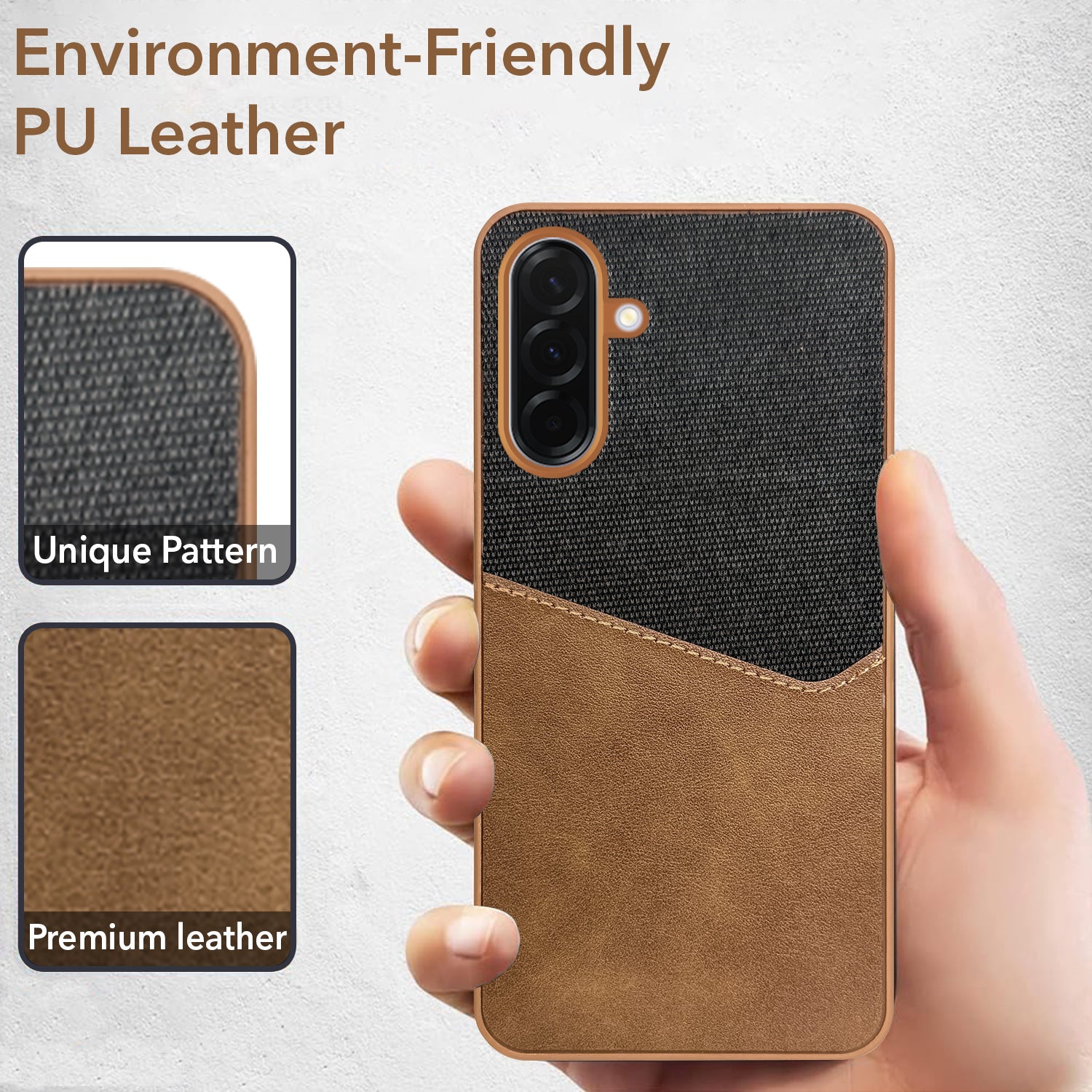 For Samsung Galaxy A56 Back Cover Case (Dual PU Leather Stitch | Professional Minimalist | Soft and Flexible)