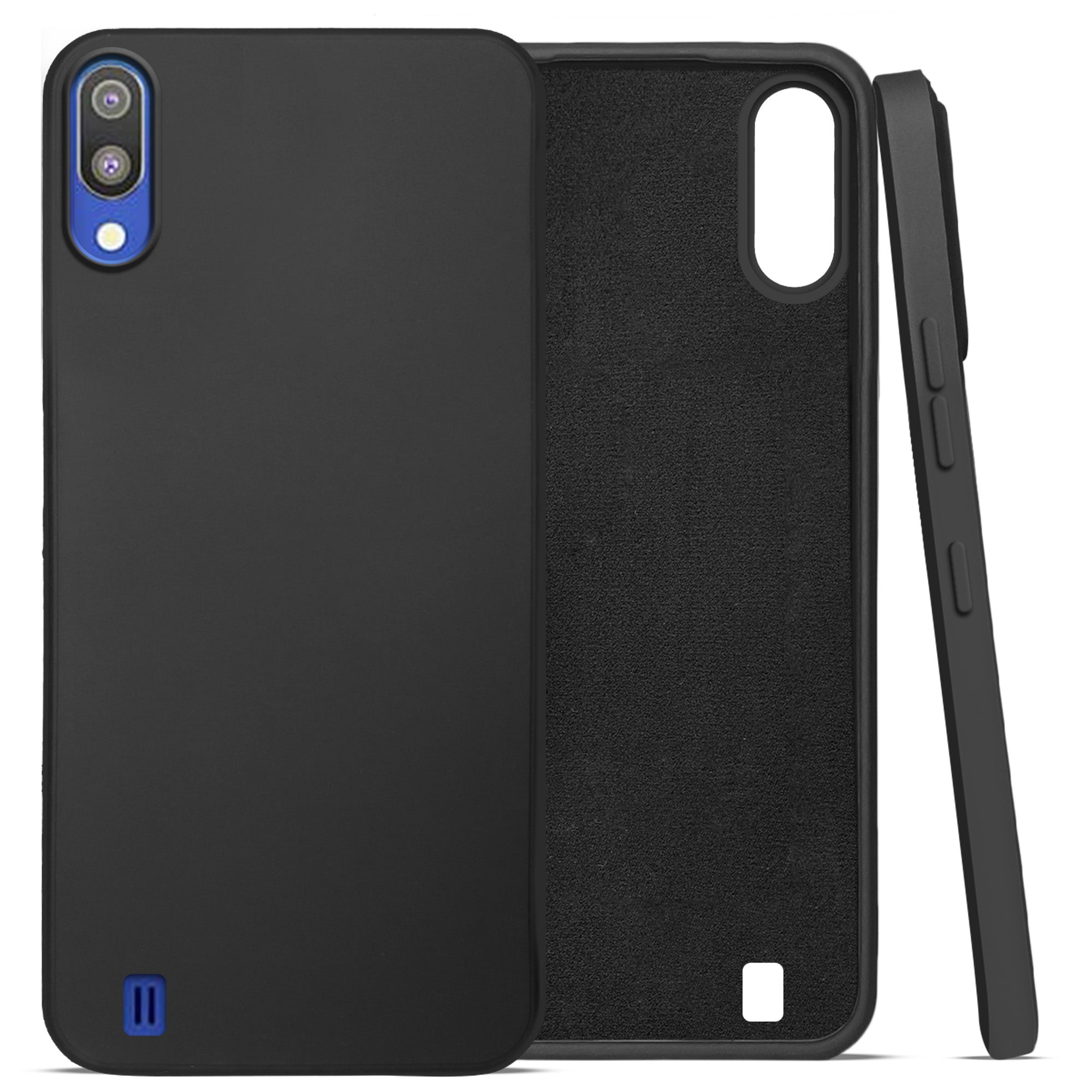 For Samsung Galaxy M10 Back Cover Case ( Matte Finish Silicone with Inside Fiber cloth)