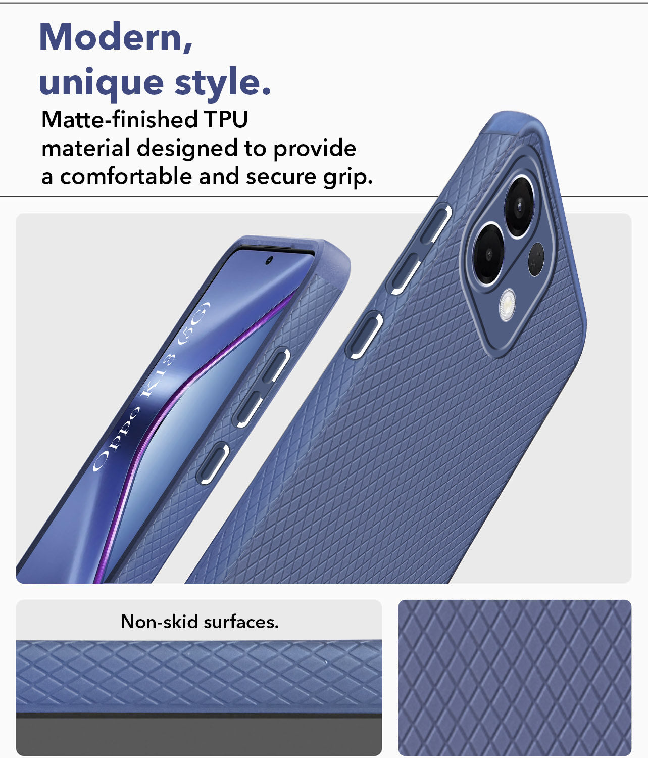 For Oppo K13 Back Cover Case (Liquid Silicone | Side Grip | Camera Protection)
