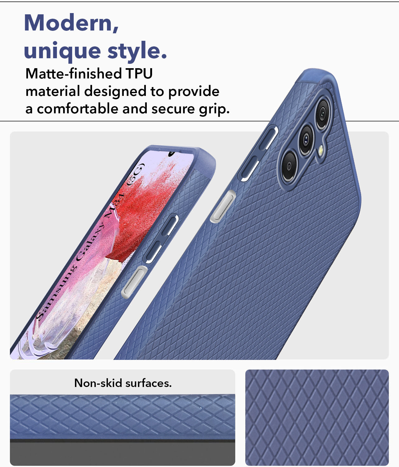 For Samsung Galaxy M34 5G Back Cover Case (Liquid Silicone | Side Grip | Camera Protection)