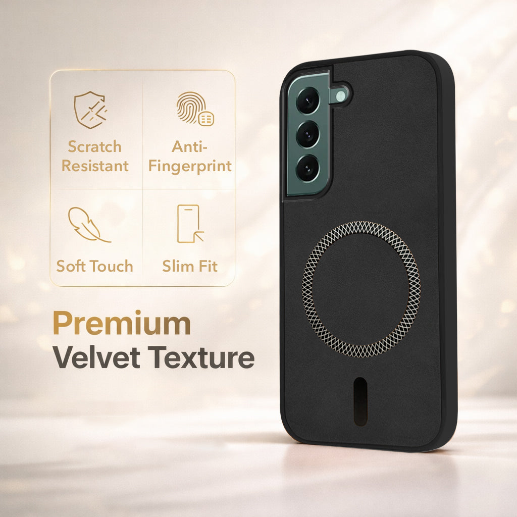For Samsung Galaxy S22 Plus 5G Back Cover Case Leather Finish (MagSafe Compatible Wireless Charging | Soft Touch | Camera Bump Protection)