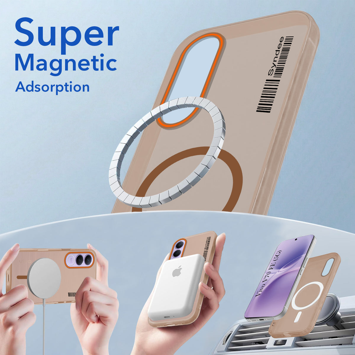 For Vivo V70 FE 5G Back Cover Case (Soft Touch | Camera Bump Protection | MagSafe Compatible | Matte Finish)