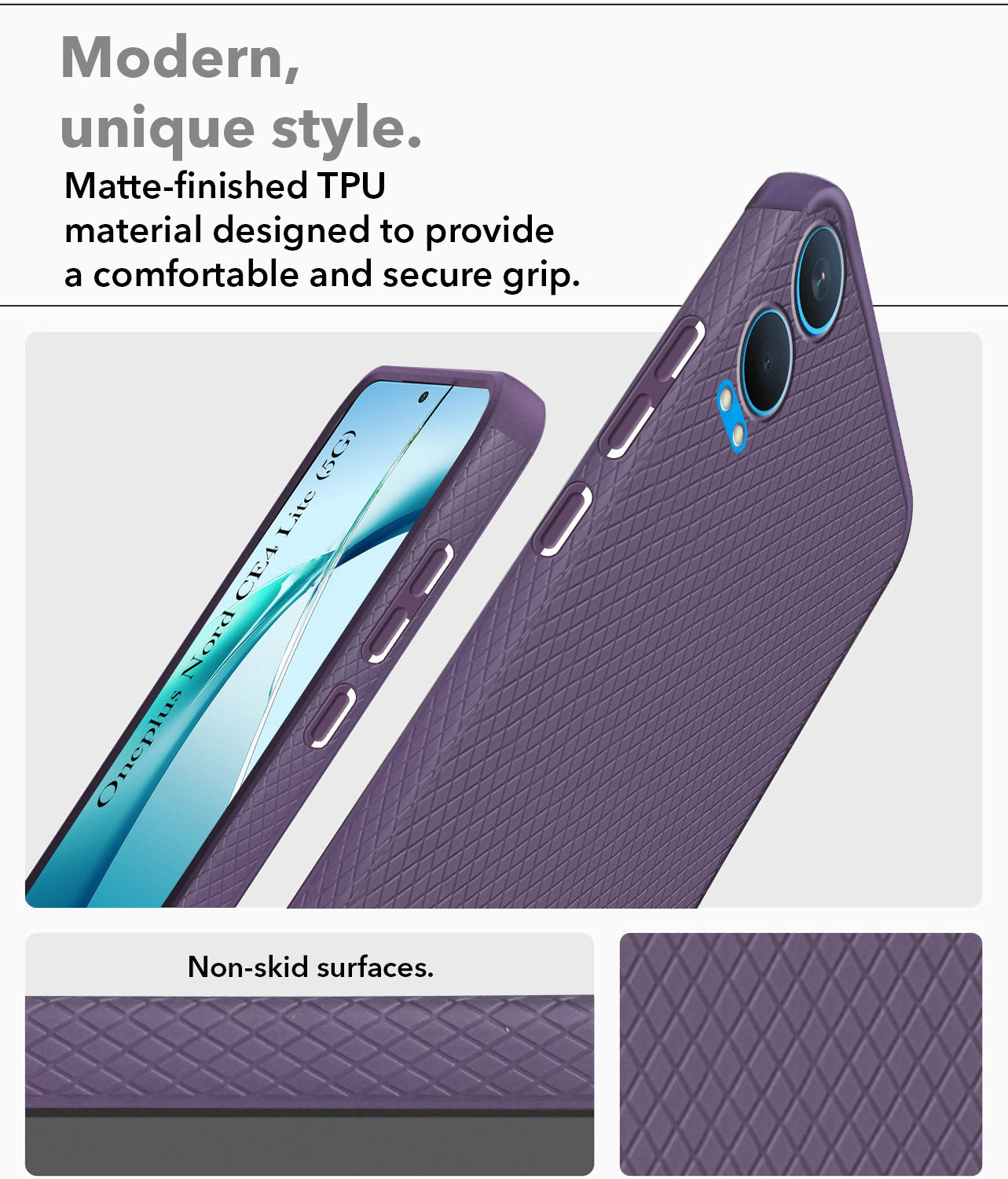 For OnePlus Nord CE 4 Lite Back Cover Case (Liquid Silicone | Side Grip | Camera Protection)