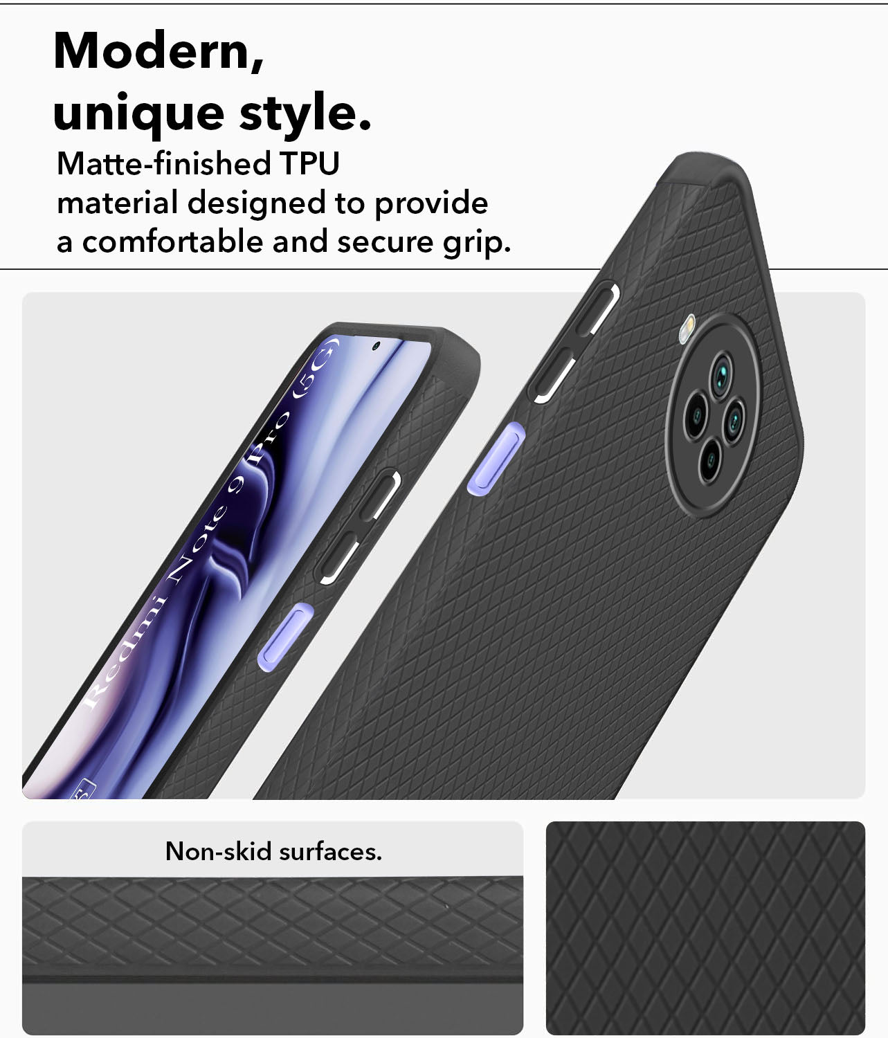 For Xiaomi Mi Redmi Note 9 Pro 5G Back Cover Case Liquid Silicone (Camera Protection | Side Grip Texture | Soft and Flexible)