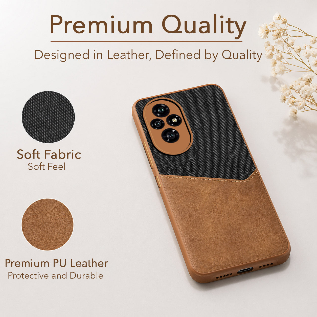 For Honor 200 5G Back Cover Case (Dual PU Leather Stitch | Professional Minimalist | Soft and Flexible)
