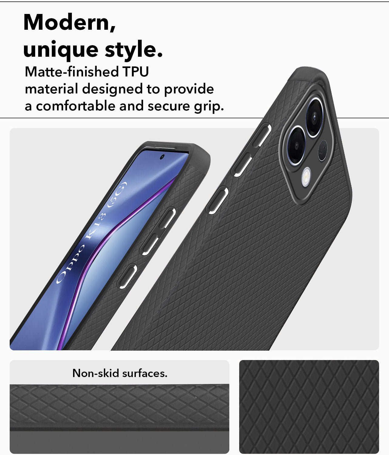 For Oppo K13 Back Cover Case (Liquid Silicone | Side Grip | Camera Protection)