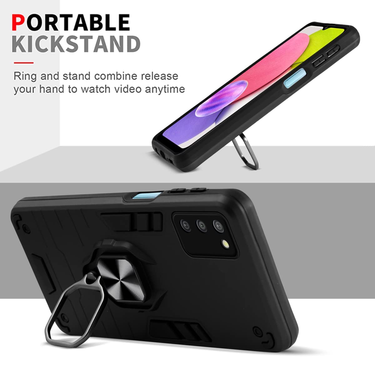 For Samsung Galaxy A03s Back Case Cover For (Shockproof Polycarbonate Dual Layer Hybrid Armor)
