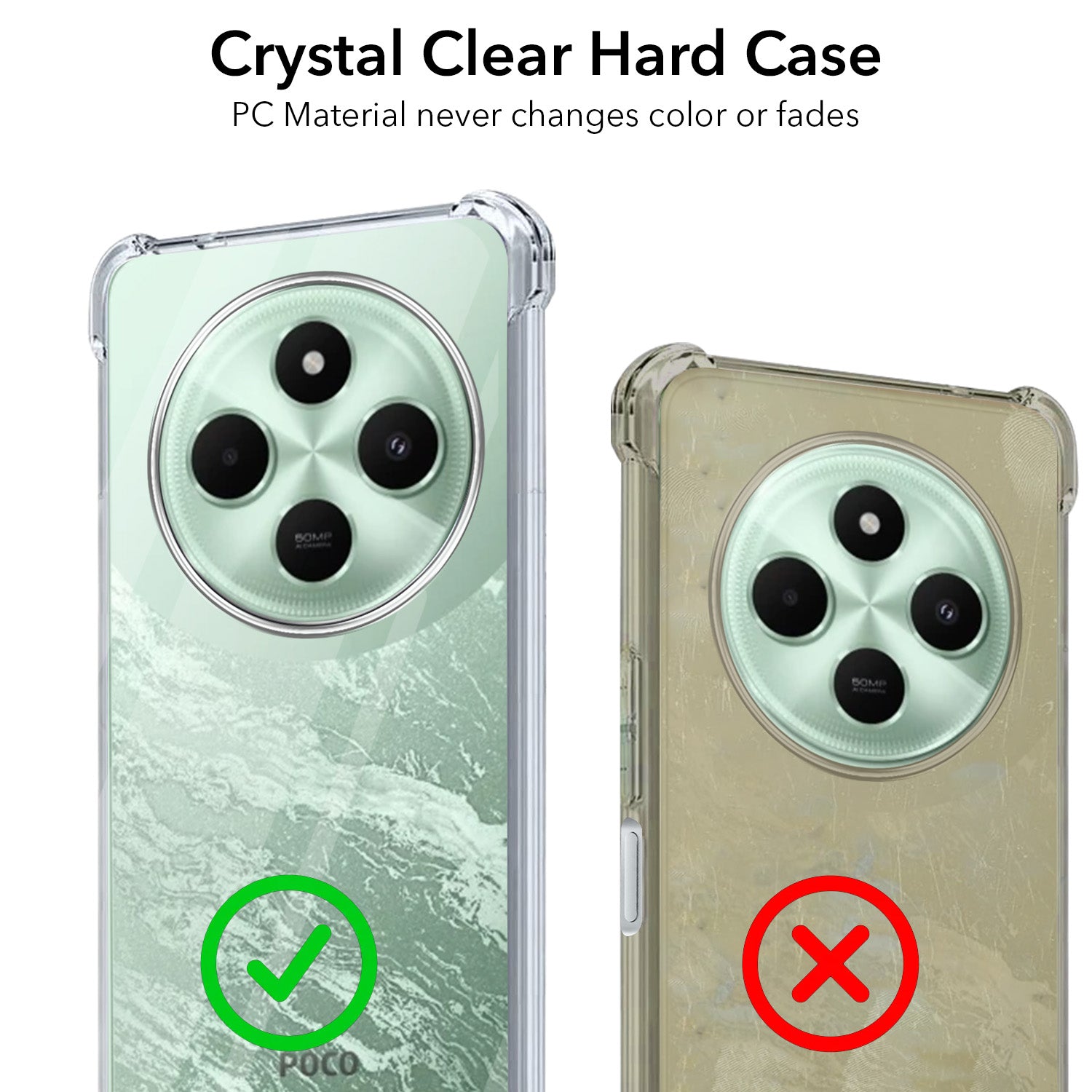 For Poco C75 | Poco M7 Back Cover Shockproof Crystal-Clear (Drop & Camera Protection | Hard Polycarbonate)