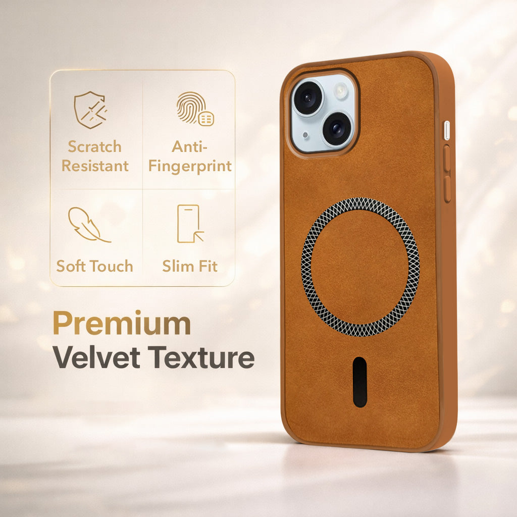 For Apple iPhone 13 Back Cover Case (Sleek Leather Finish | MagSafe Compatible Wireless Charging | Camera Bump Protection)