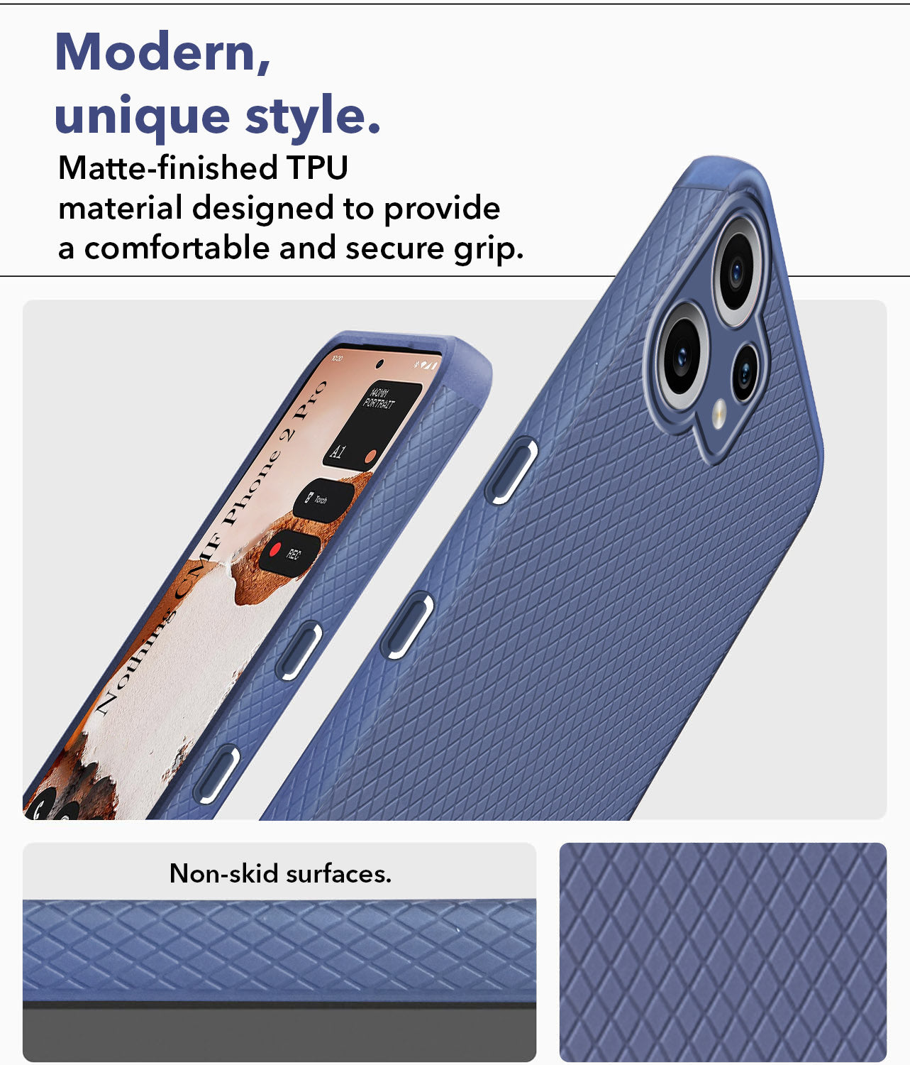 For Nothing CMF Phone 2 Pro Back Cover Case (Liquid Silicone | Side Grip | Camera Protection)