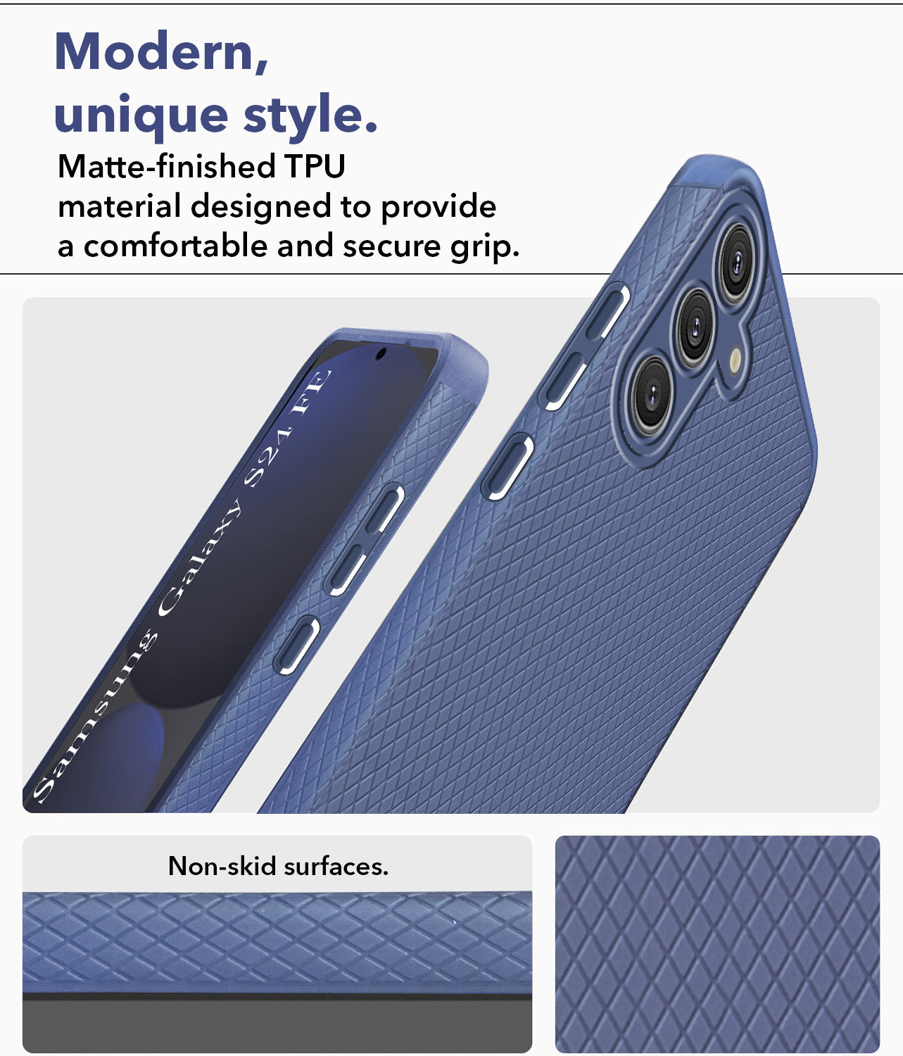 For Samsung Galaxy S24 FE Back Cover Case (Liquid Silicone | Side Grip | Camera Protection)