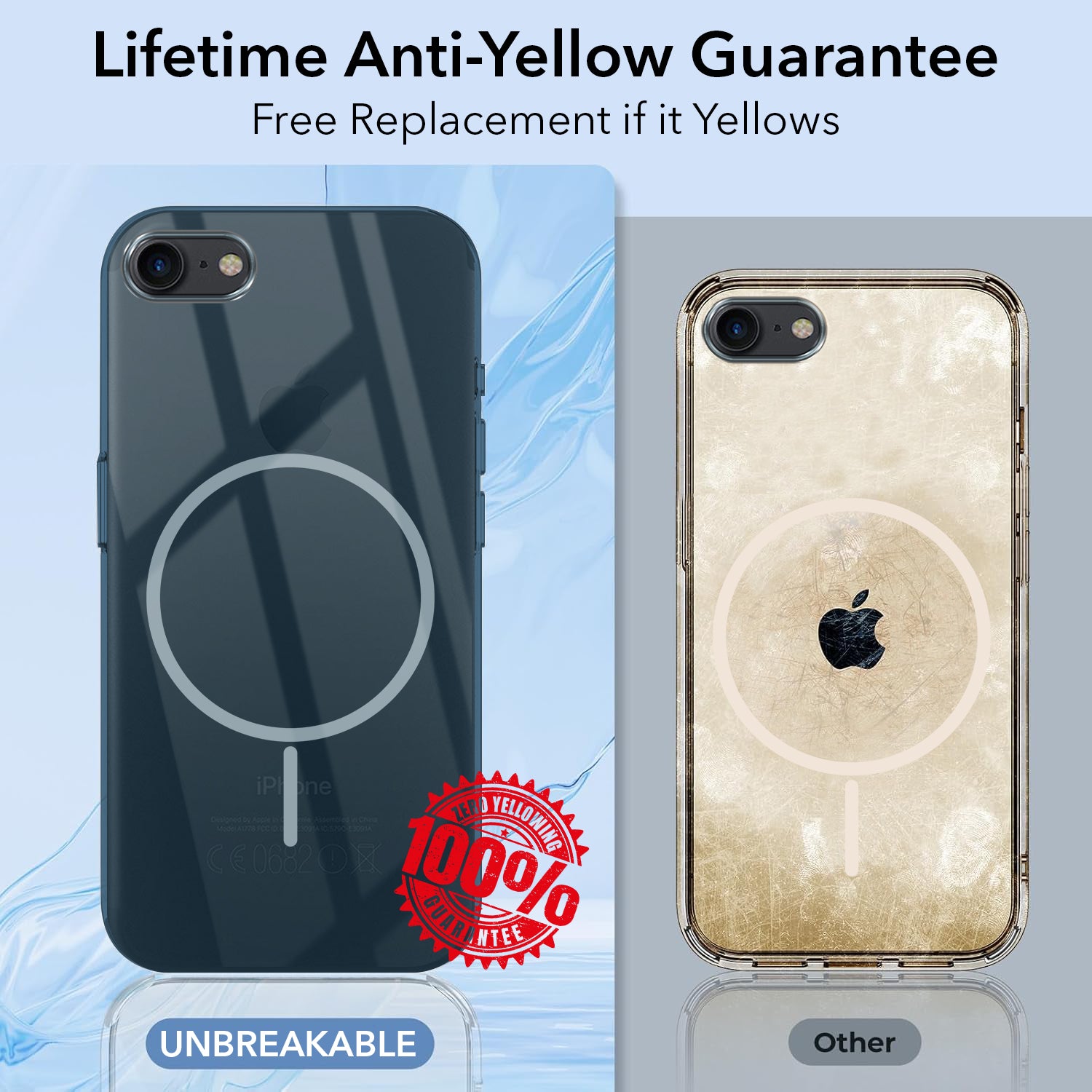 For iPhone SE 2020 | SE 2022 Back Cover Case (Crystal Clear Case | MagSafe Wireless Charging Support | Hard Anti Yellow | Camera Protection Bump)