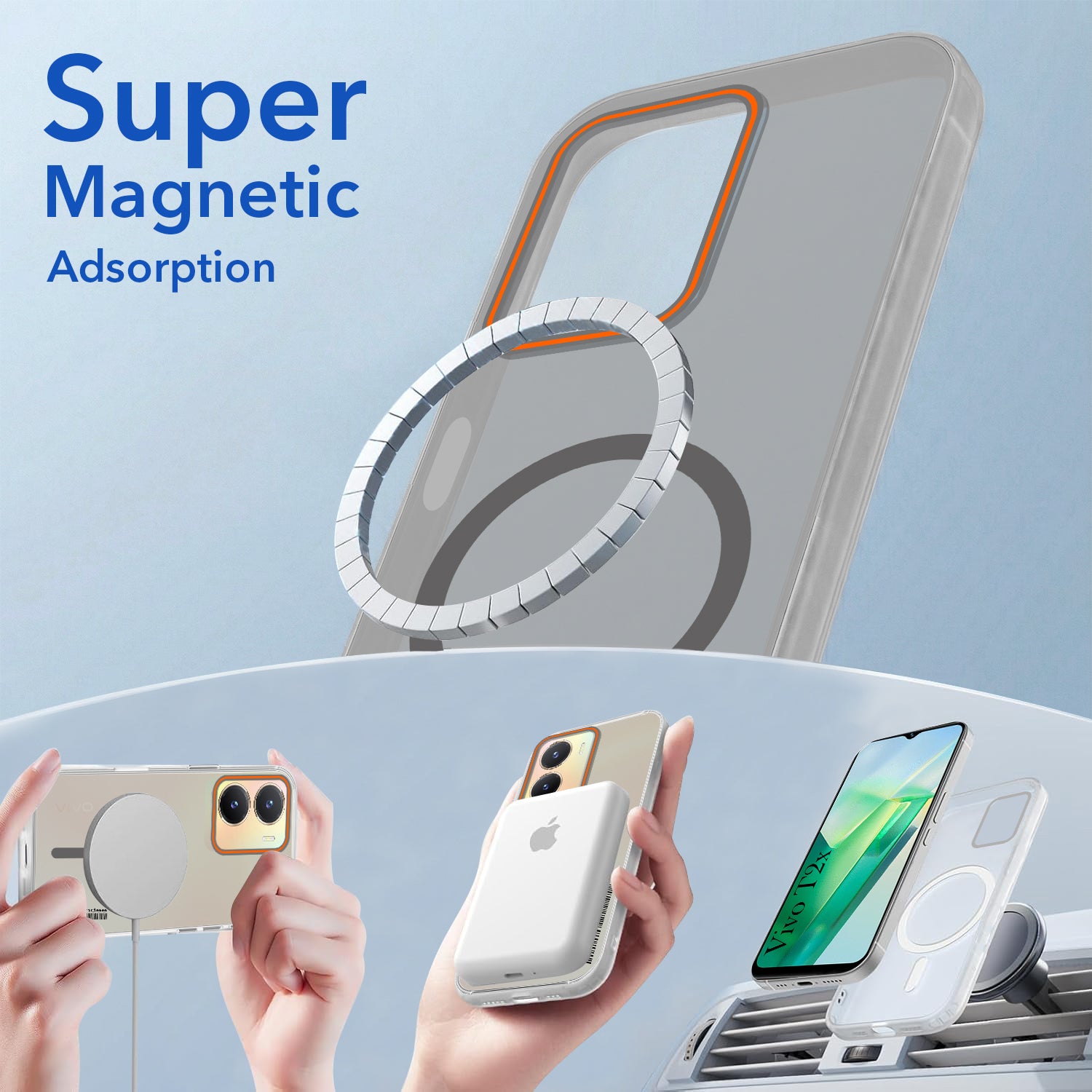 For Vivo T2x Back Cover Case (Soft Touch | Camera Bump Protection | MagSafe Compatible | Matte Finish)
