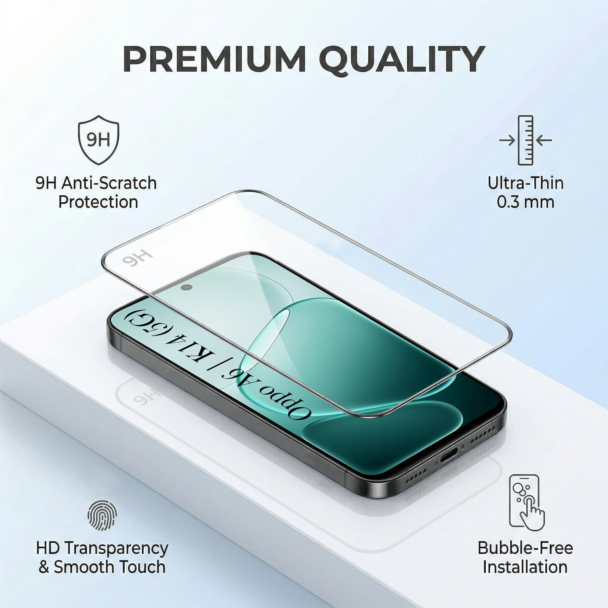 For Oppo A6 & Oppo K14 Combo (Textured Grip Design | Micro-Fiber Cloth Inside | Oleophobic Coating Screen Glass)