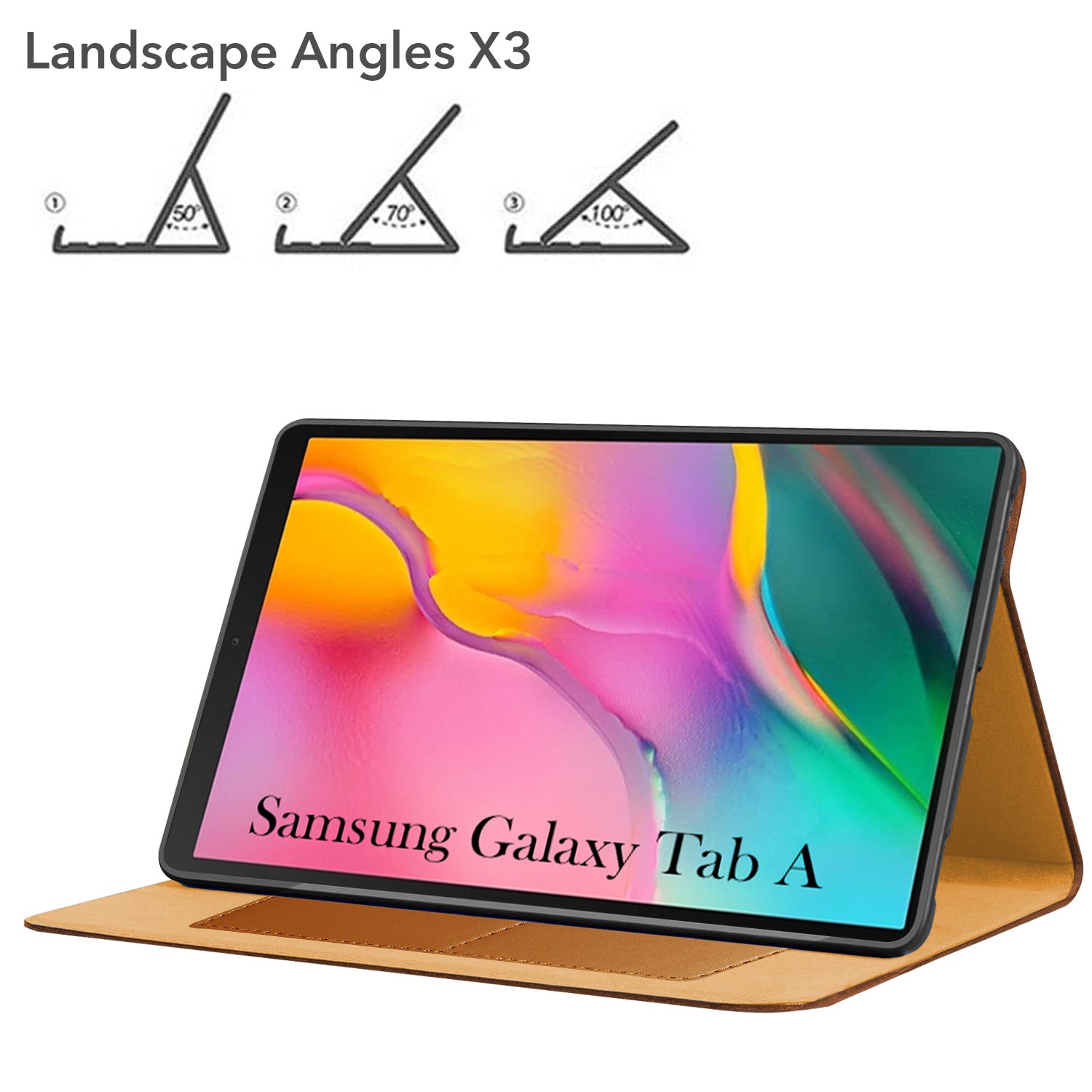 For Samsung Galaxy Tab A (T515) 10.1 Inch SM-T515/T510 Flip Cover Folio Cover (PU Leather | Multi-Angle Smart Stand | Card Storage Slots | Silicone Back Pouch)