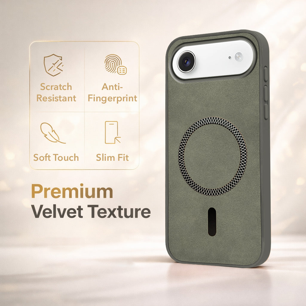 For Apple iPhone 17 Air Back Cover Case Leather Finish (MagSafe Compatible Wireless Charging | Soft Touch | Camera Bump Protection)