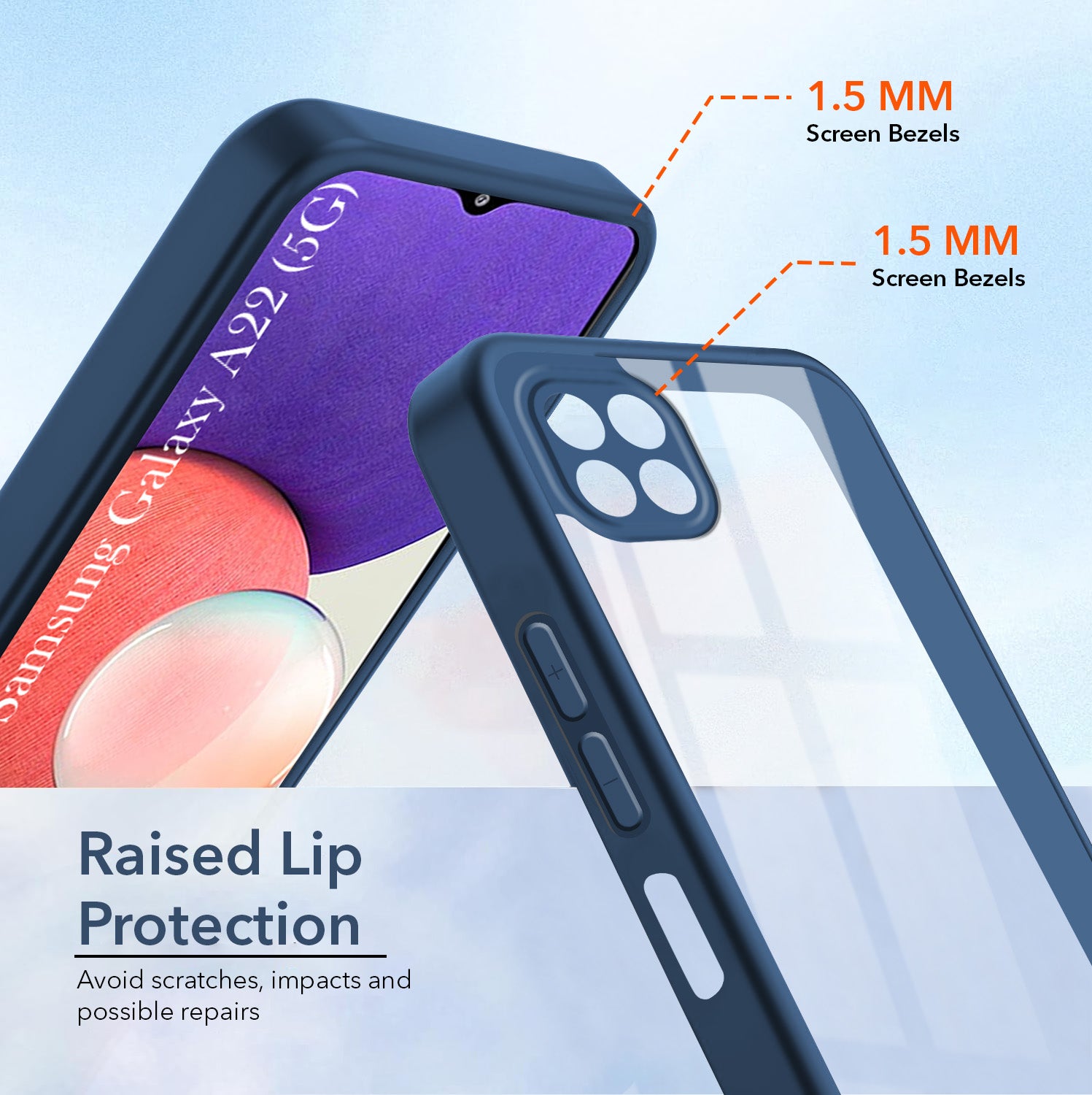 For Samsung Galaxy A22 5G Back Cover Case Ultra-Hybrid (Lifetime Anti Yellow | Anti Scratch | Crystal Clear Shockproof)