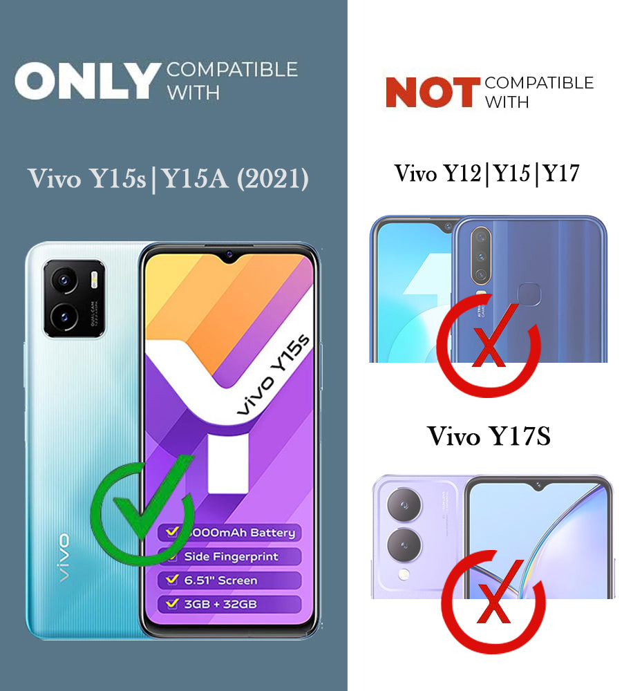 For Vivo Y15s (2021) | Y15A 2021 Back Cover Case ( Matte Finish Silicone with Inside Fiber cloth)