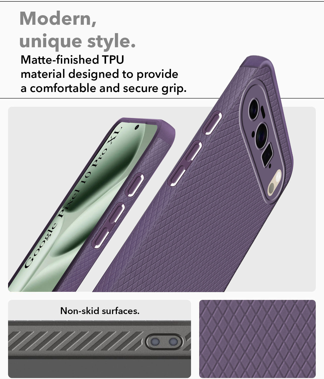 For Google Pixel 10 Pro XL Back Cover Case Liquid Silicone (Camera Protection | Side Grip Texture | Soft and Flexible)