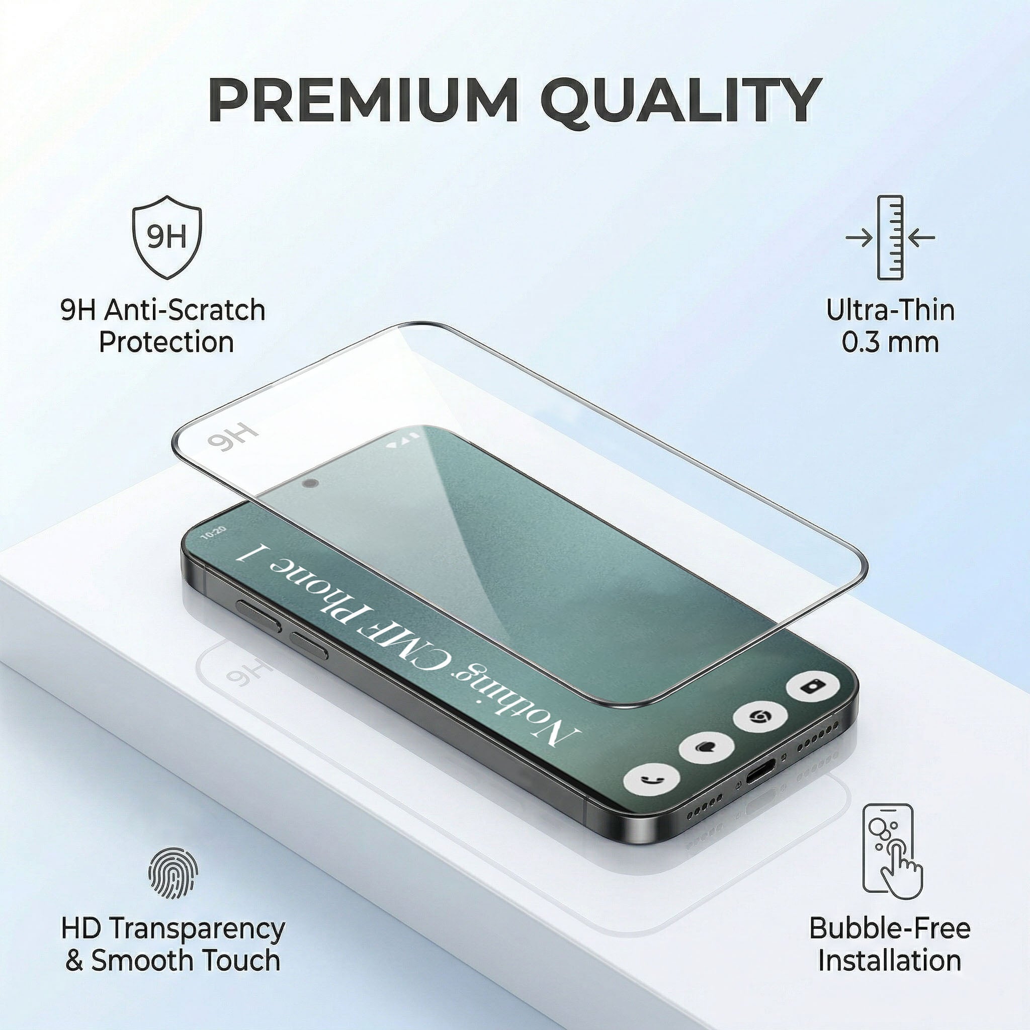 For Nothing CMF Phone 1 Combo with Back Cover and 9H Tempered Glass (Liquid Silicone | Camera Protection | Oleophobic Coating Screen Glass)