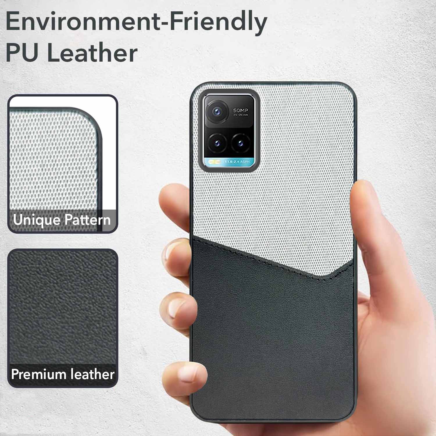 For Vivo Y33T | Vivo Y21T | Vivo Y21s Back Cover Case (Dual PU Leather Stitch | Professional Minimalist | Soft and Flexible)