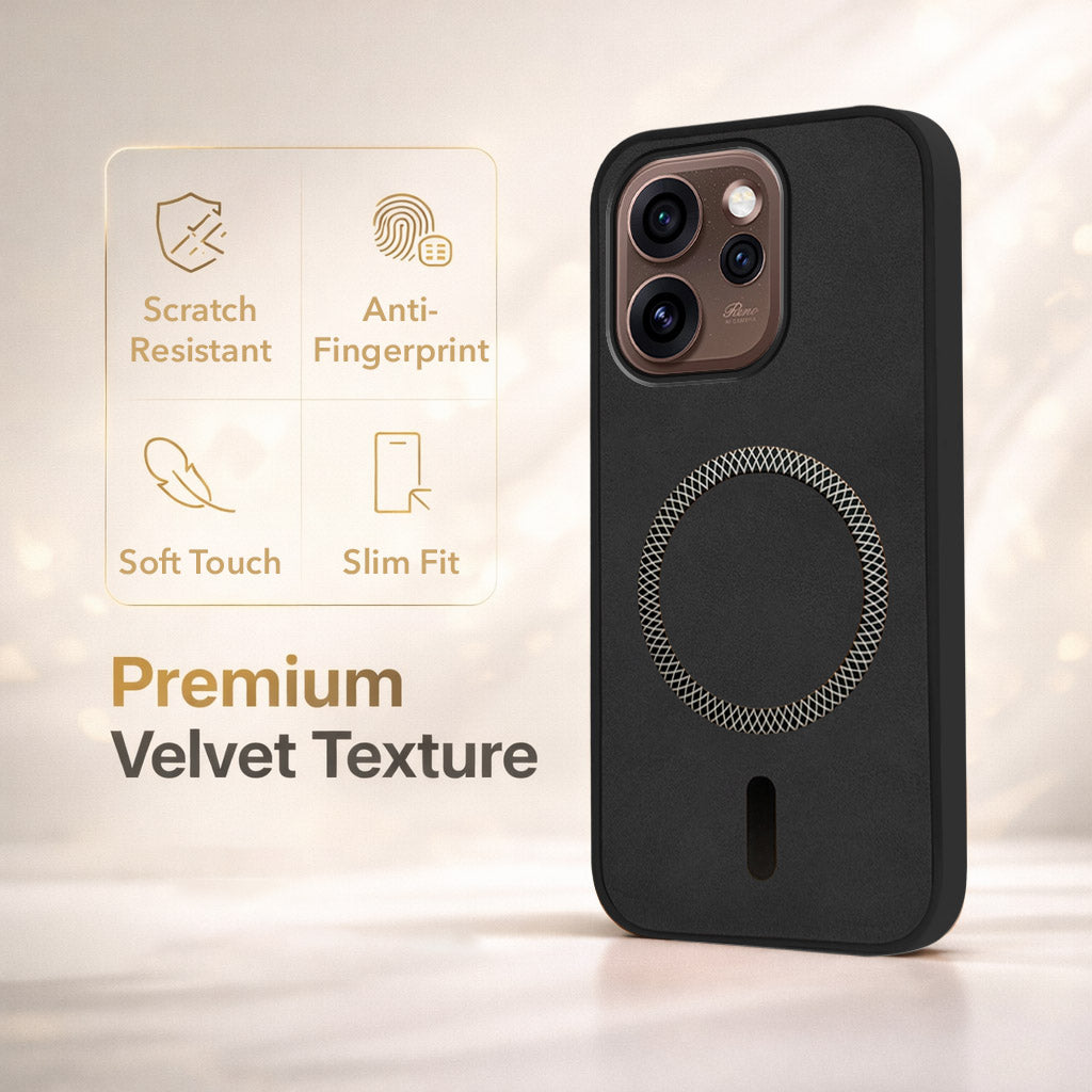 For Oppo Reno15 Pro 5G | Oppo Reno 15 Pro 5G Back Cover Case Leather Finish (MagSafe Compatible Wireless Charging | Soft Touch | Camera Bump Protection)