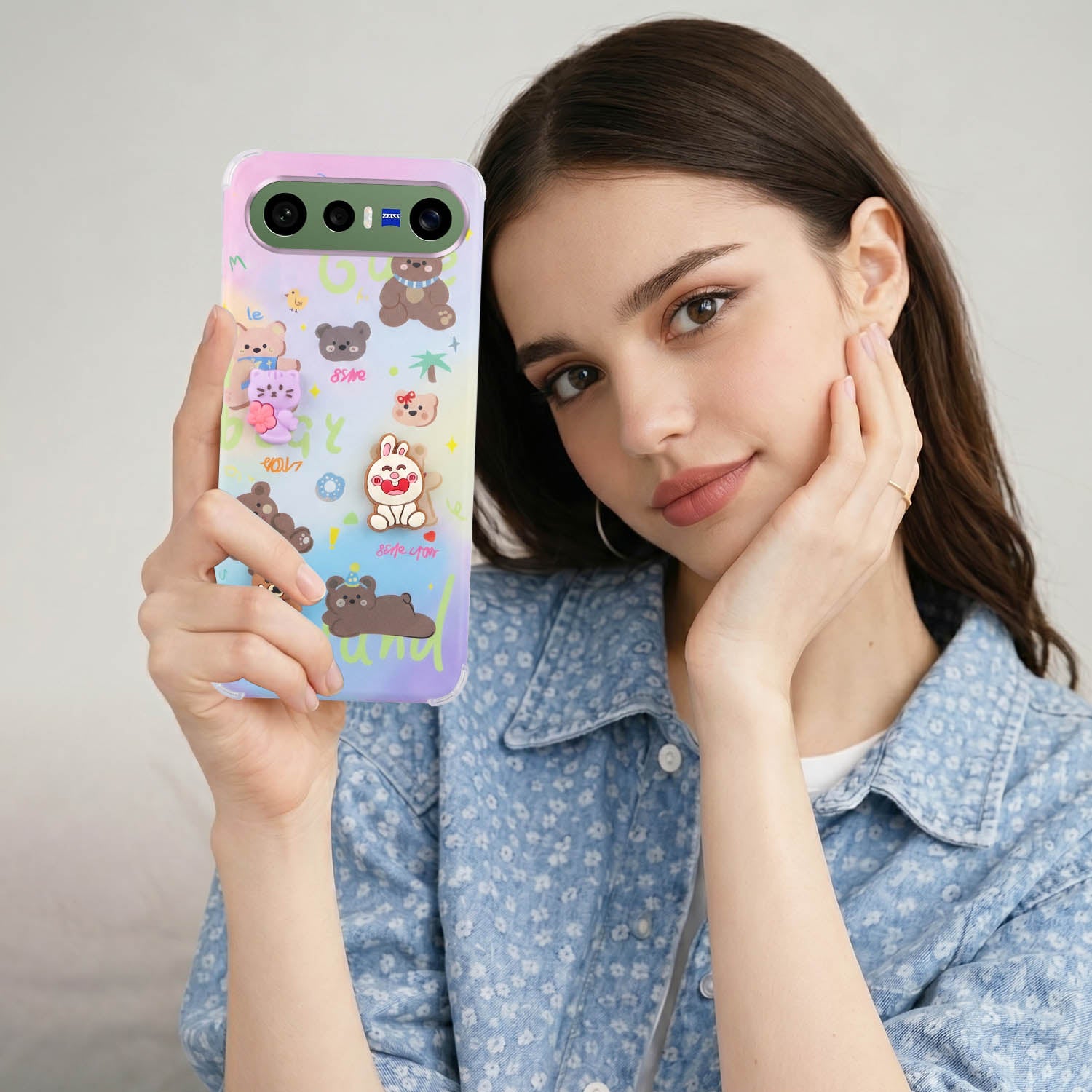 For Vivo X300 FE Back Cover Case (3D Cute Cartoons | Hard Back Side Soft | Matte Premium Finish | HD Printing)