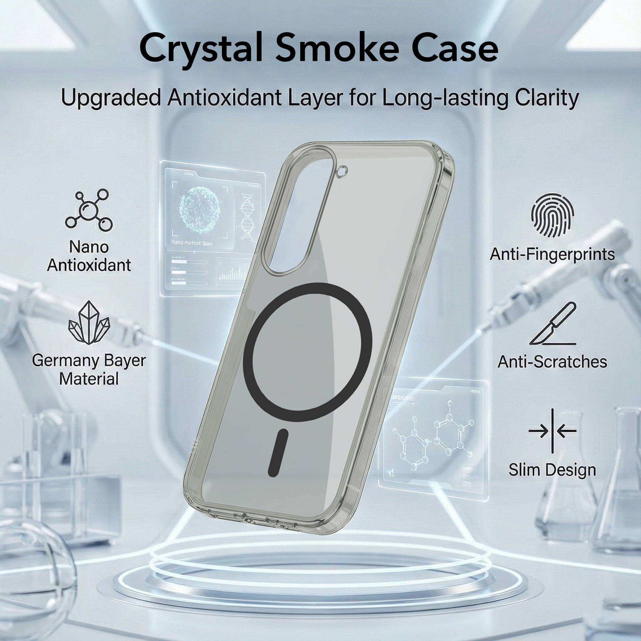 For Vivo iQOO Z10 Lite Back Cover Case Lifetime Anti-Yellow MagSafe Compatible Clear (Sleek Hard Crystal | Shockproof and Camera Protection)