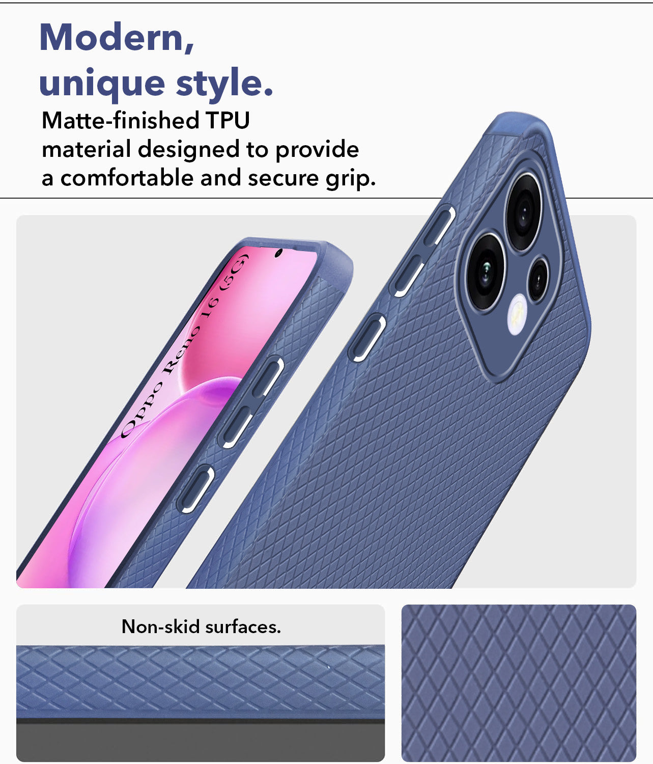 For Oppo Reno 16 Back Cover Case Liquid Silicone (Camera Protection | Side Grip Texture | Soft and Flexible)