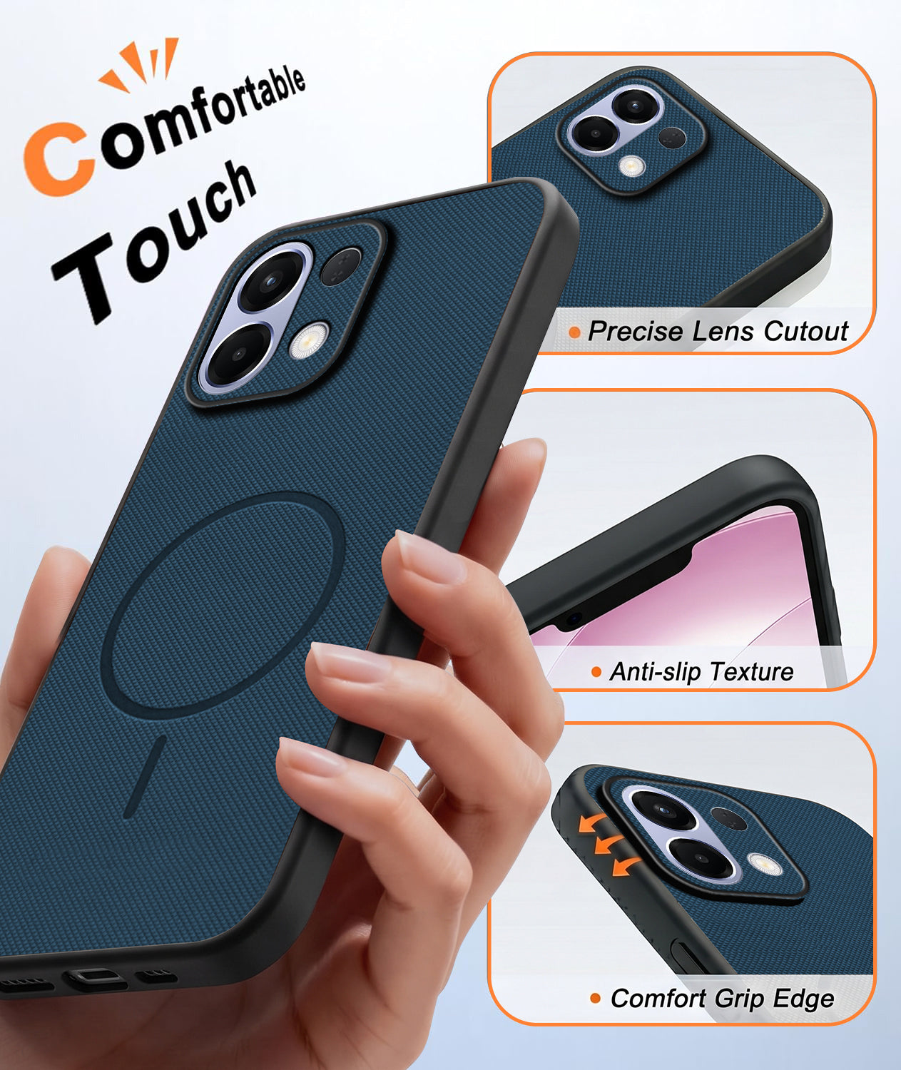 For Oppo K13 Back Cover Case PU Leather (Texture Grip Design | Professional Minimalist | Camera Protection | Soft and Flexible)