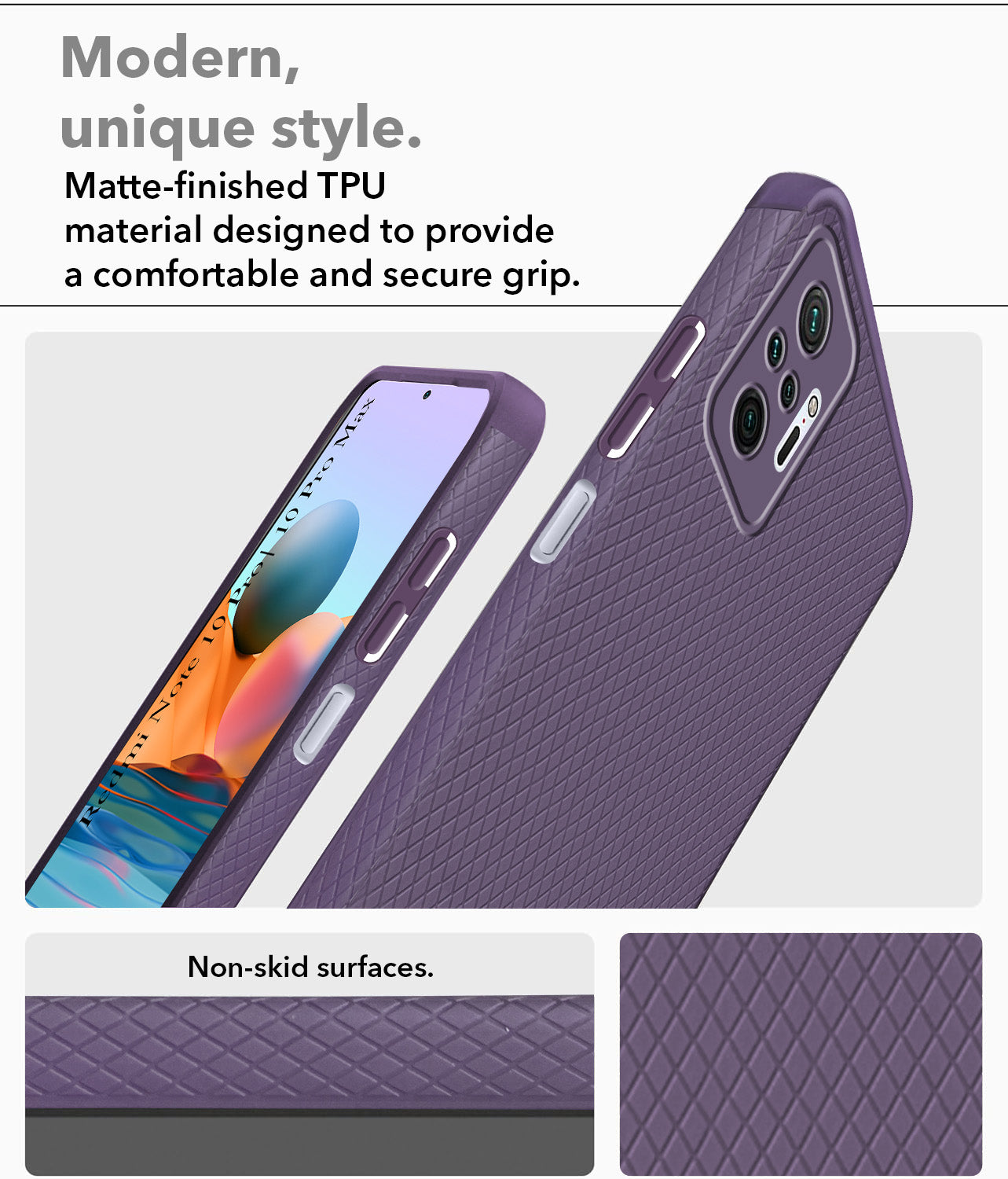For Xiaomi Mi Redmi Note 10 Pro | 10 Pro Max Back Cover Case Max Liquid Silicone (Camera Protection | Side Grip Texture | Soft and Flexible)