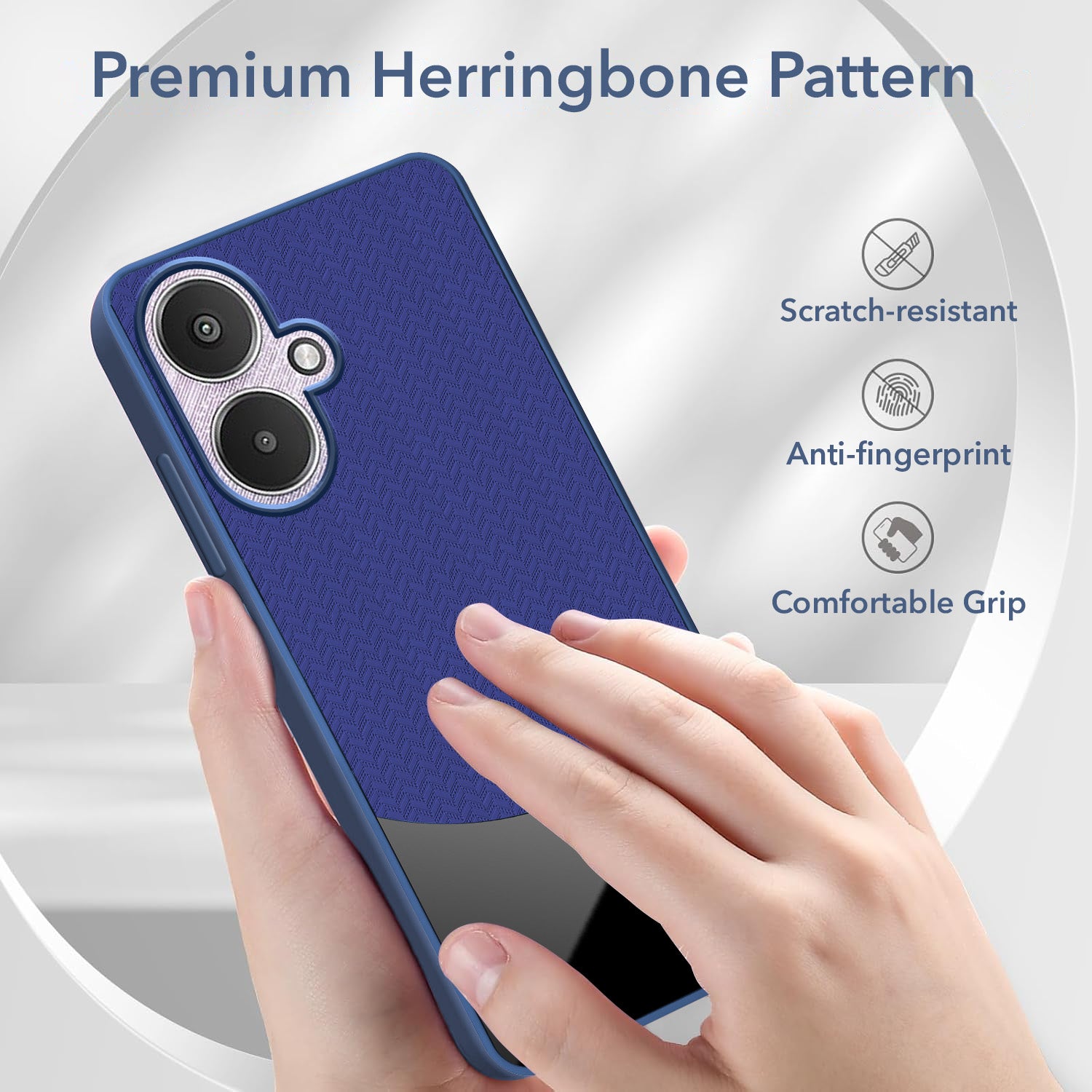 For Redmi 13C 5G Back Cover Case (Elegant PU Leather Finish | Premium Minimalist Professional | Camera Protection Bump)