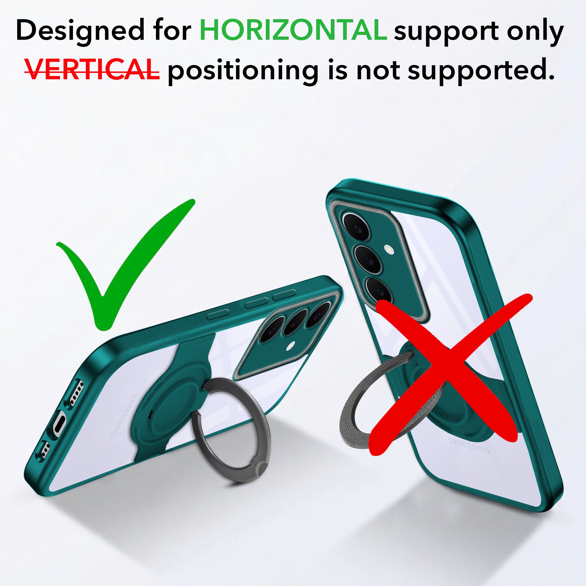 For Samsung Galaxy S25 FE Back Cover Case with stand (Built-in Ring Holder Kickstand | Lifetime Anti Yellow | Camera Protection)