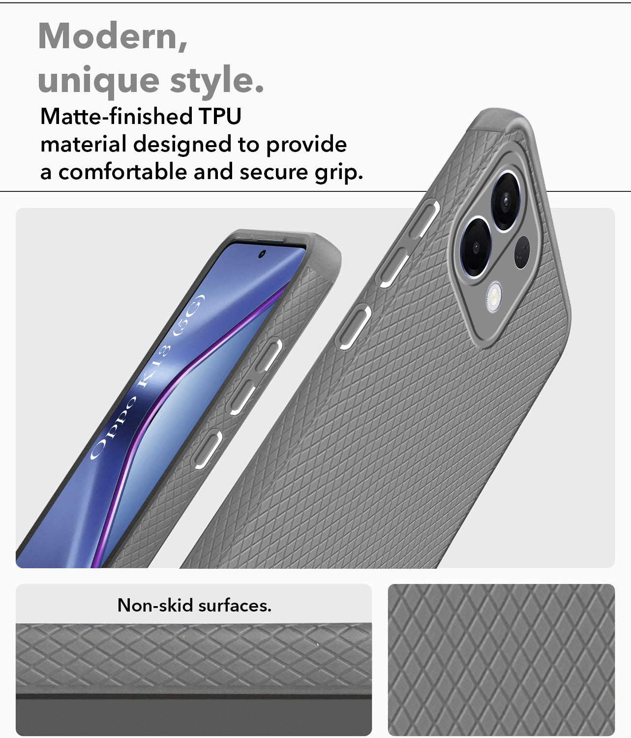 For Oppo K13 Back Cover Case (Liquid Silicone | Side Grip | Camera Protection)