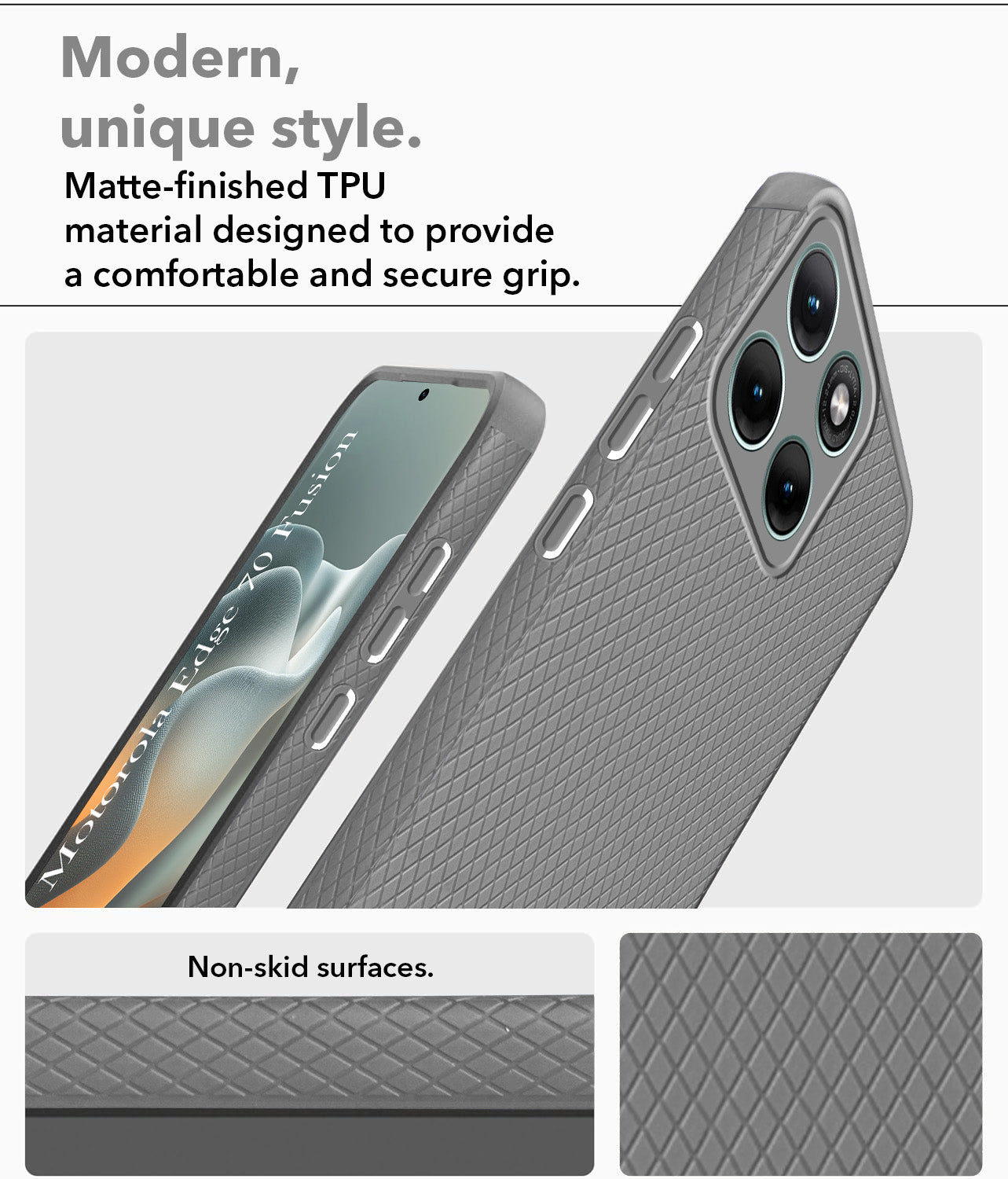 For Motorola Moto Edge 70 Fusion Back Cover Case Liquid Silicone (Camera Protection | Side Grip Texture | Soft and Flexible)