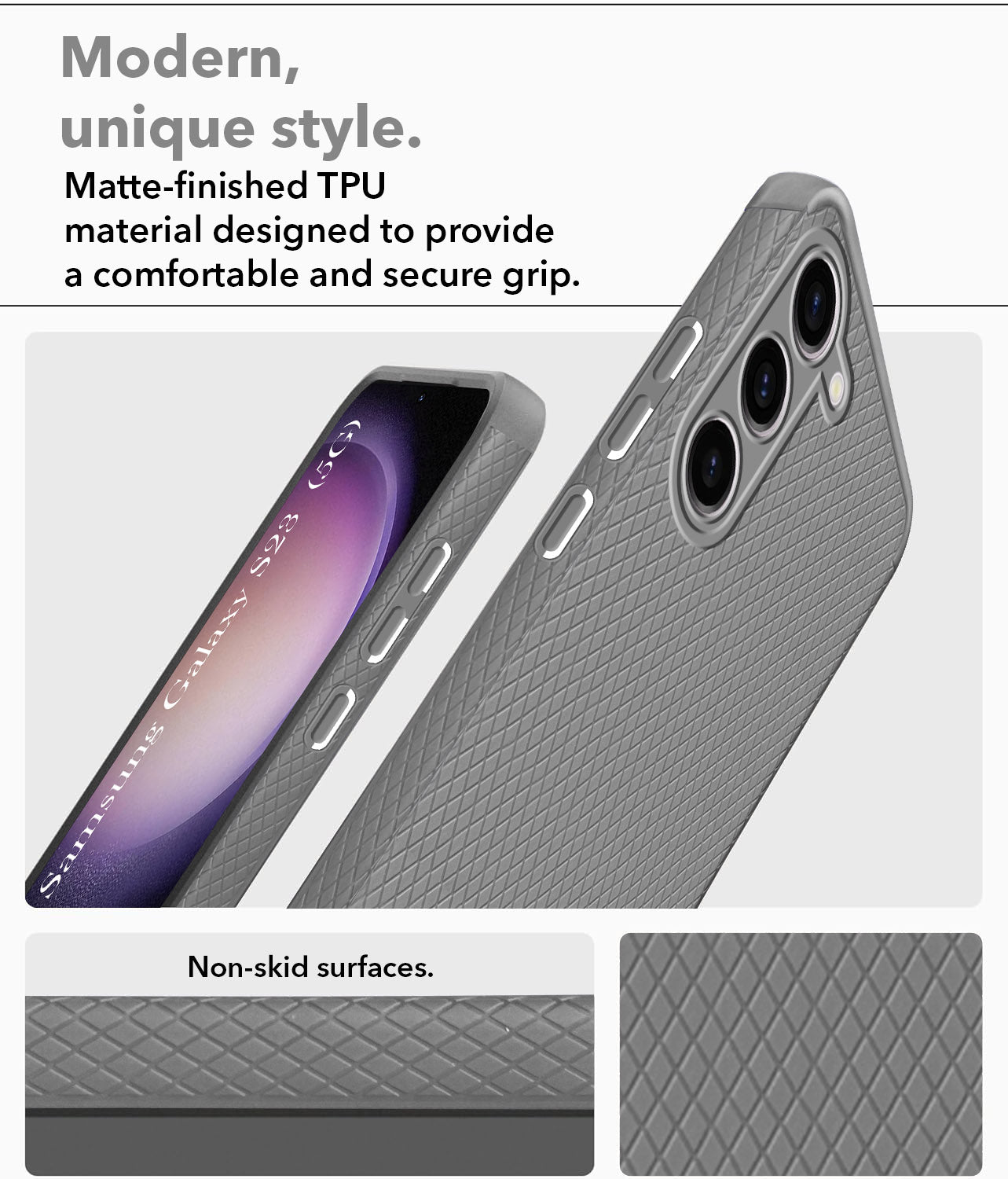 For Samsung Galaxy S23 5G Back Cover Case (Liquid Silicone | Side Grip | Camera Protection)