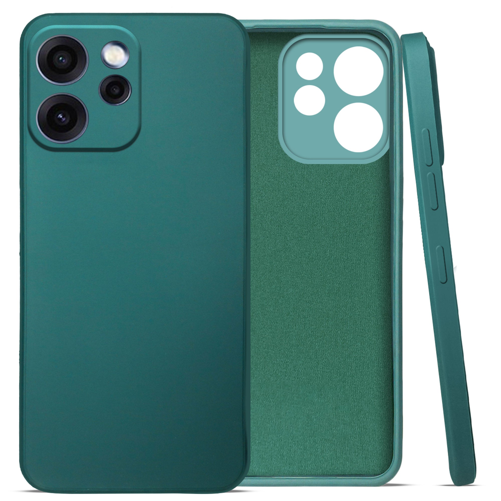 For Oppo Reno 15c Back Cover Case (Matte Finish Silicone with Inside Fiber Cloth)