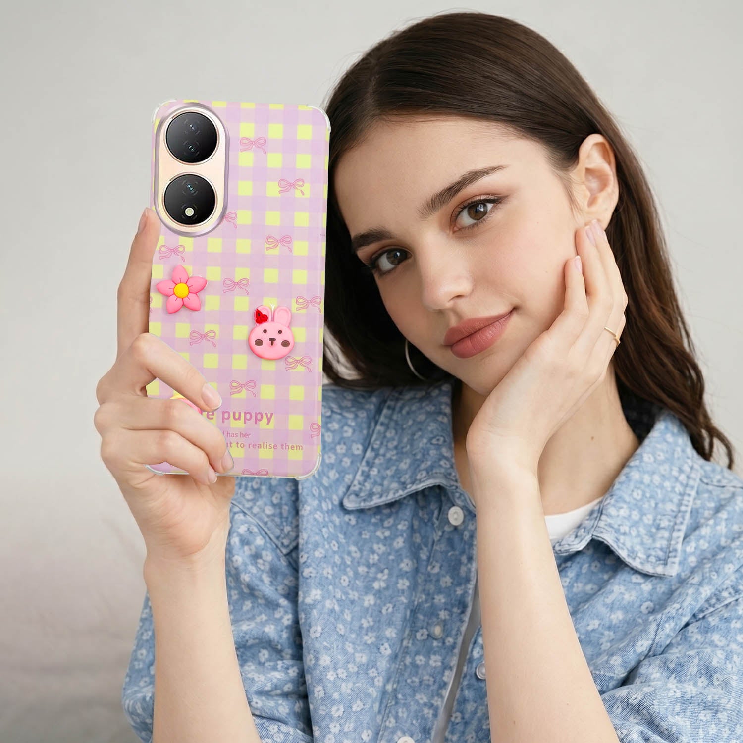 For Vivo Y100 Back Cover Case (3D Cute Cartoons | Hard Back Side Soft | Matte Premium Finish | HD Printing)