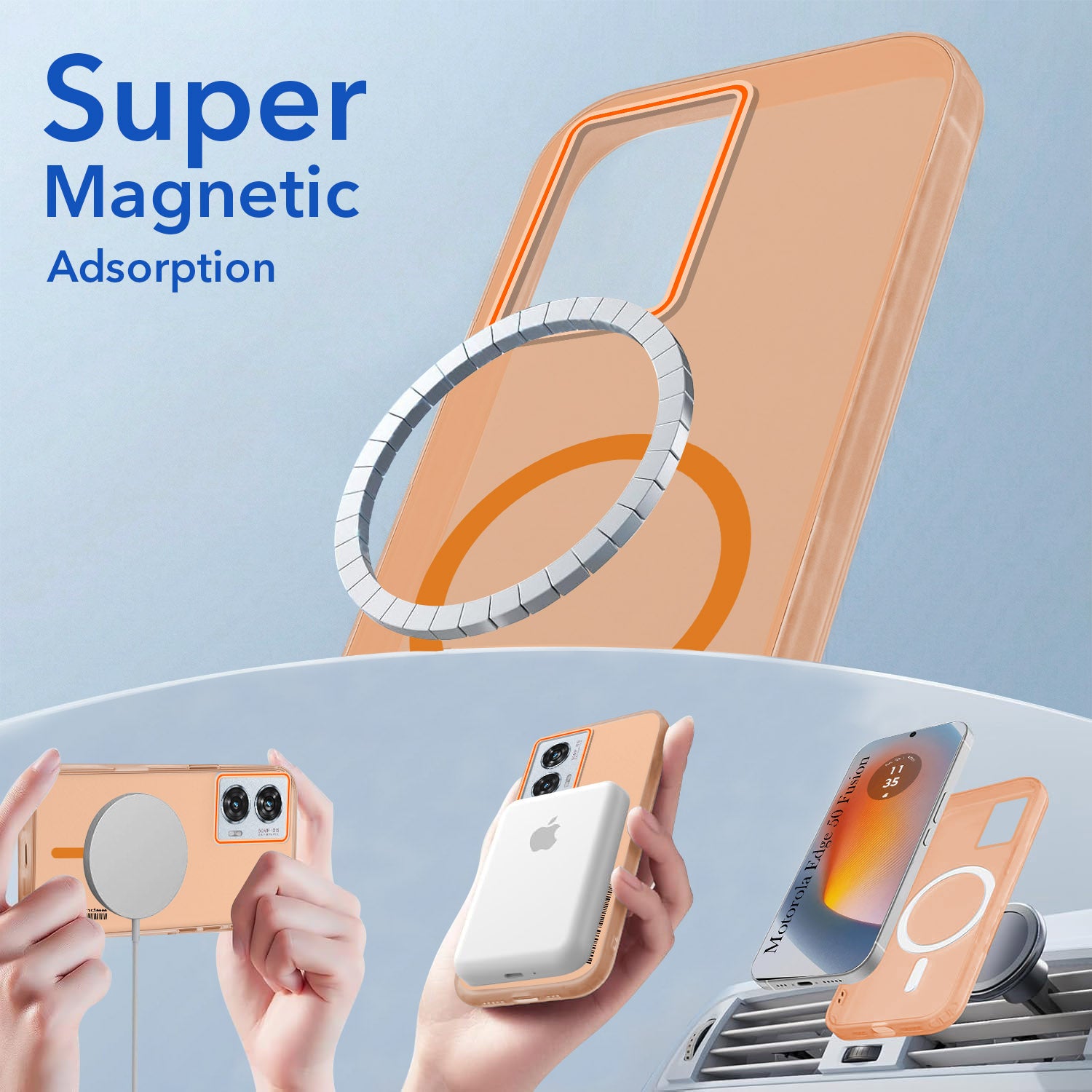 For Motorola Moto Edge 50 Fusion Back Cover Case (Soft Touch | Camera Bump Protection | MagSafe Compatible | Matte Finish)