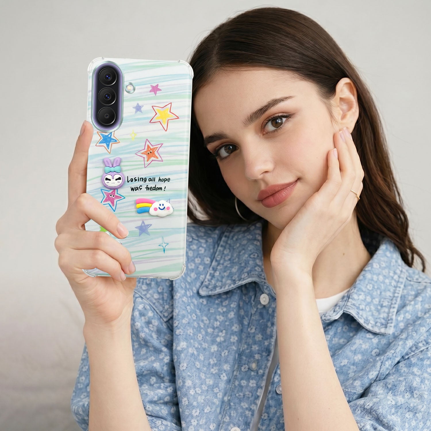 For Samsung Galaxy A57 5G Back Cover Case (3D Cute Cartoons | Hard Back Side Soft | Matte Premium Finish | HD Printing)