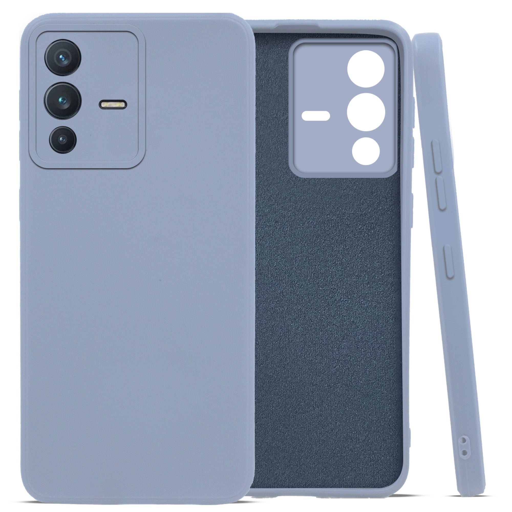 For Vivo V23 5G  Back Cover Case ( Matte Finish Silicone with Inside Fiber cloth)