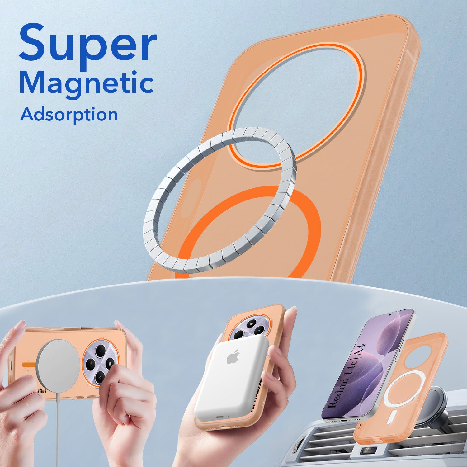 For Redmi A4 5G | Xiaomi Redmi 14C Back Cover Case (Soft Touch | Camera Bump Protection | MagSafe Compatible | Matte Finish)