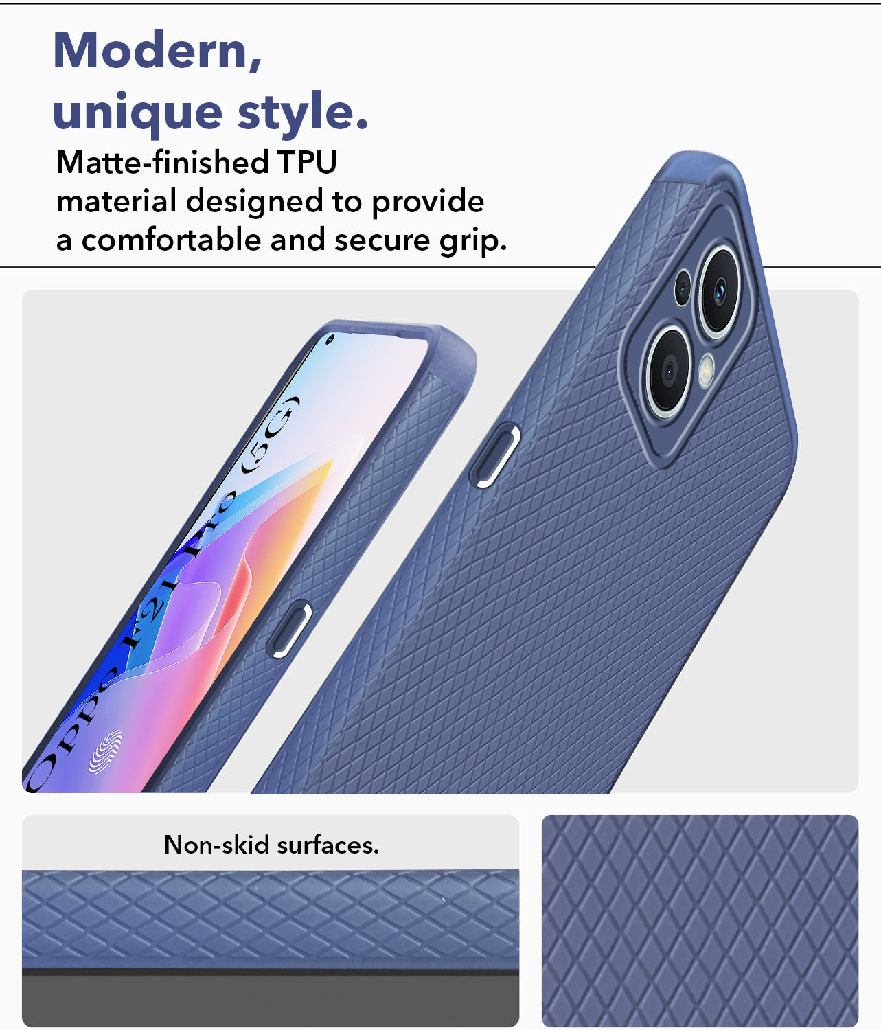 For Oppo F21 Pro 5G Back Cover Case (Liquid Silicone | Side Grip | Camera Protection)